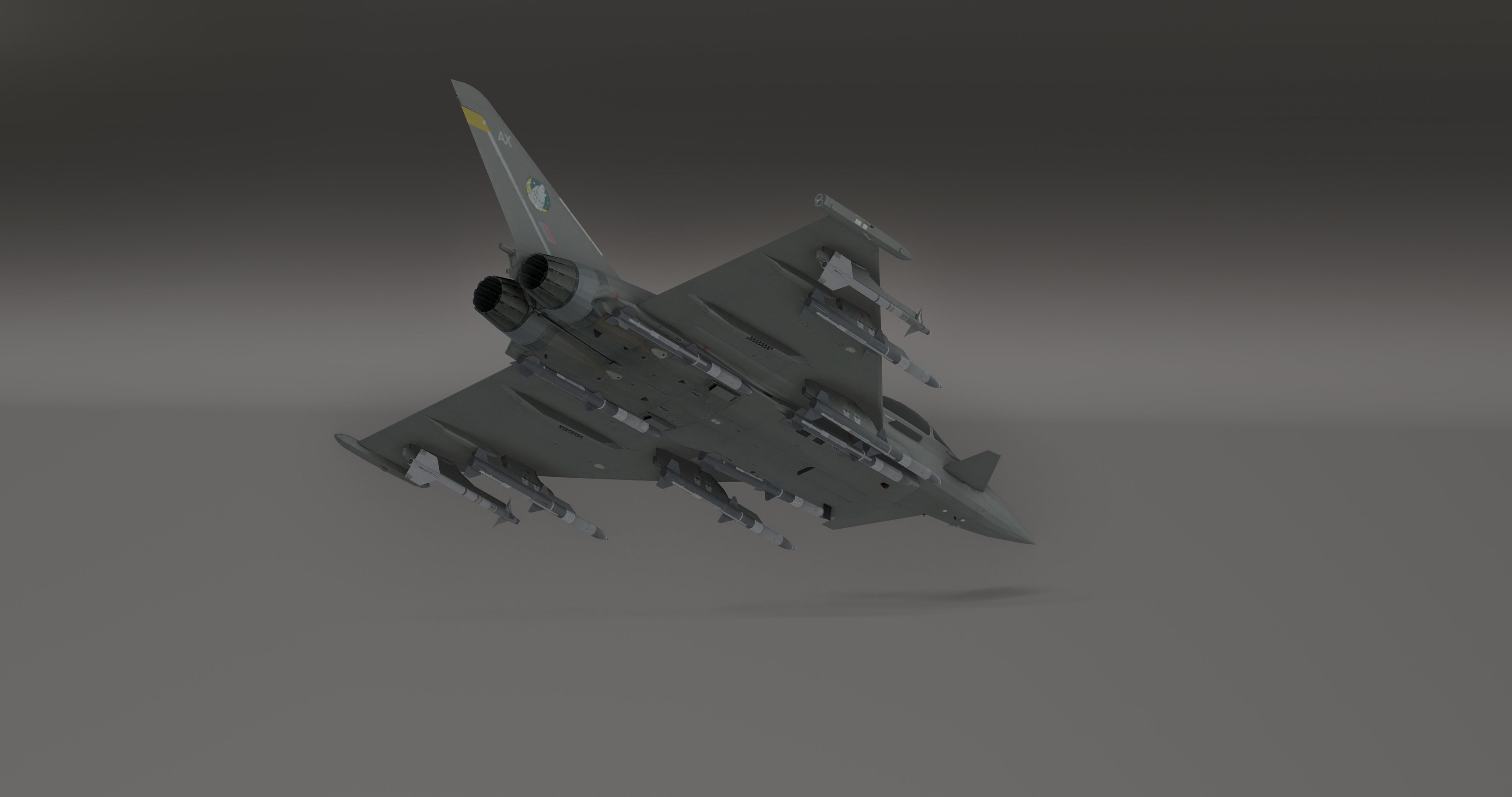 Typhoon Fighter Jet - Photorealistic Low-poly 3D model_8