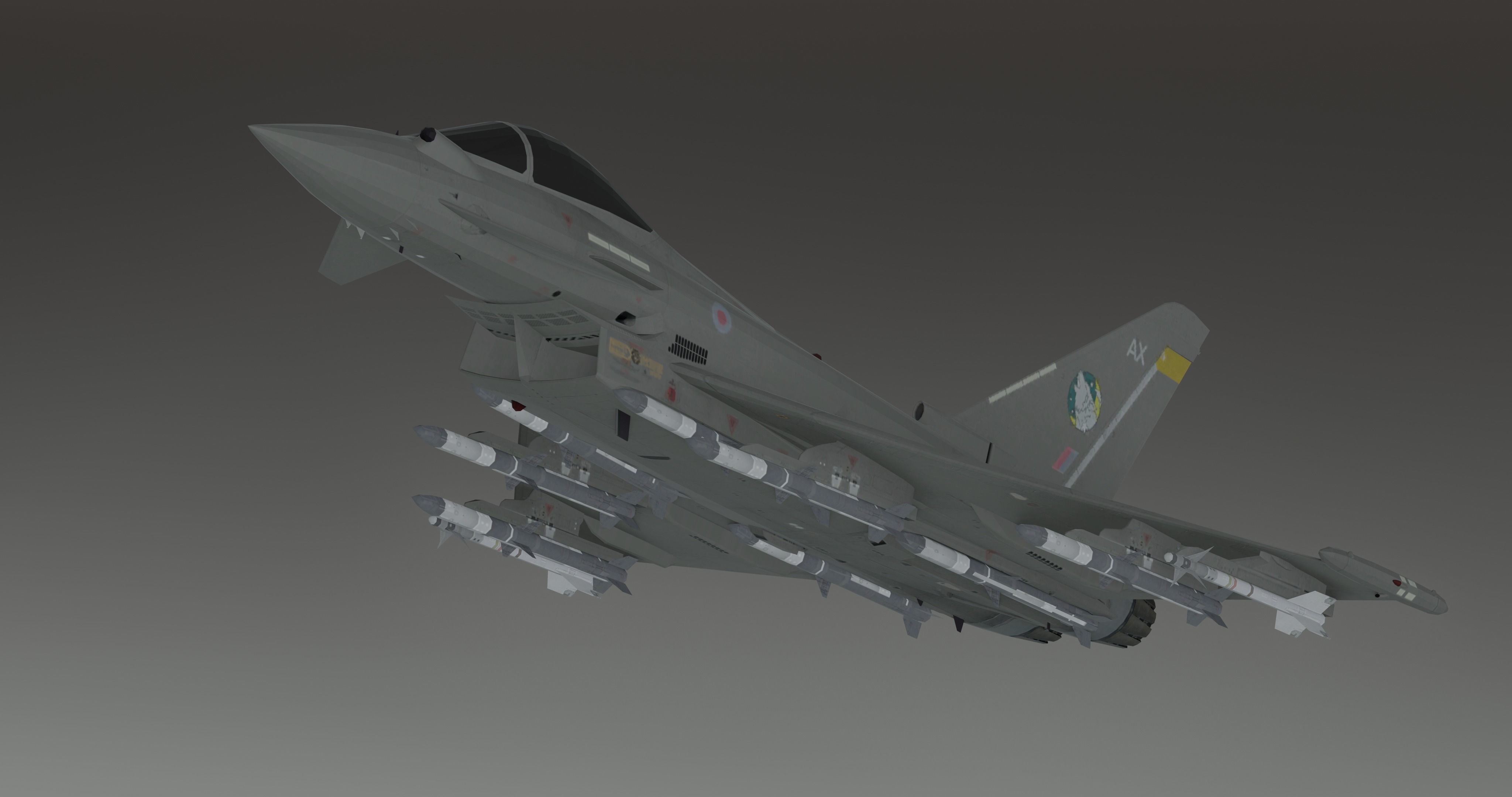 Typhoon Fighter Jet - Photorealistic Low-poly 3D model_19