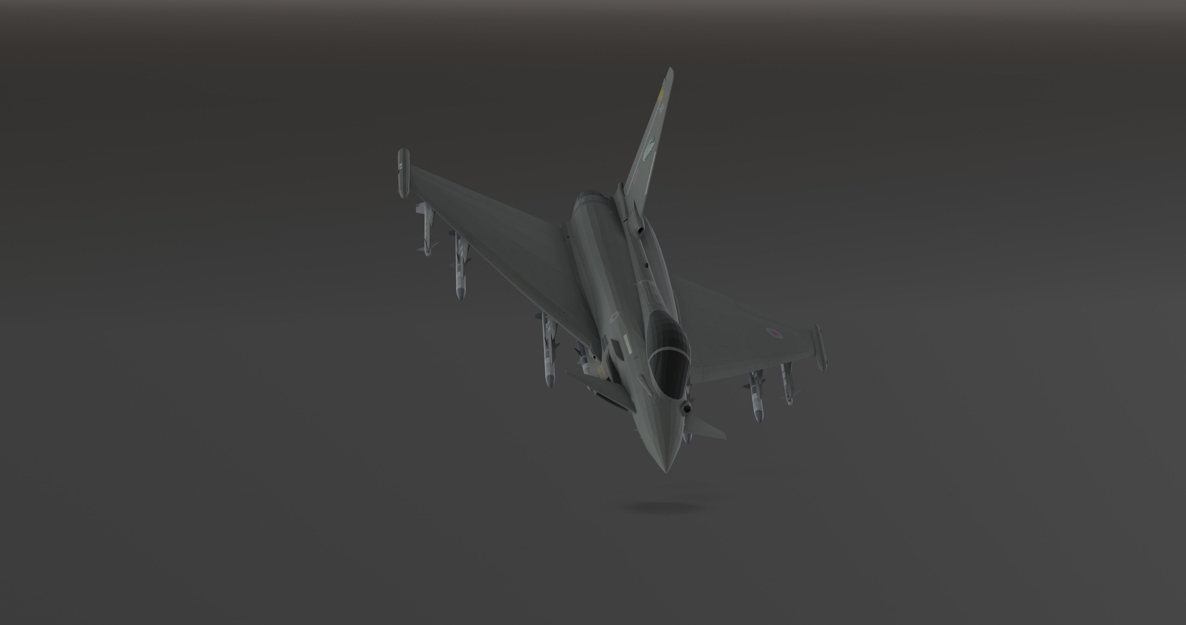 Typhoon Fighter Jet - Photorealistic Low-poly 3D model_3
