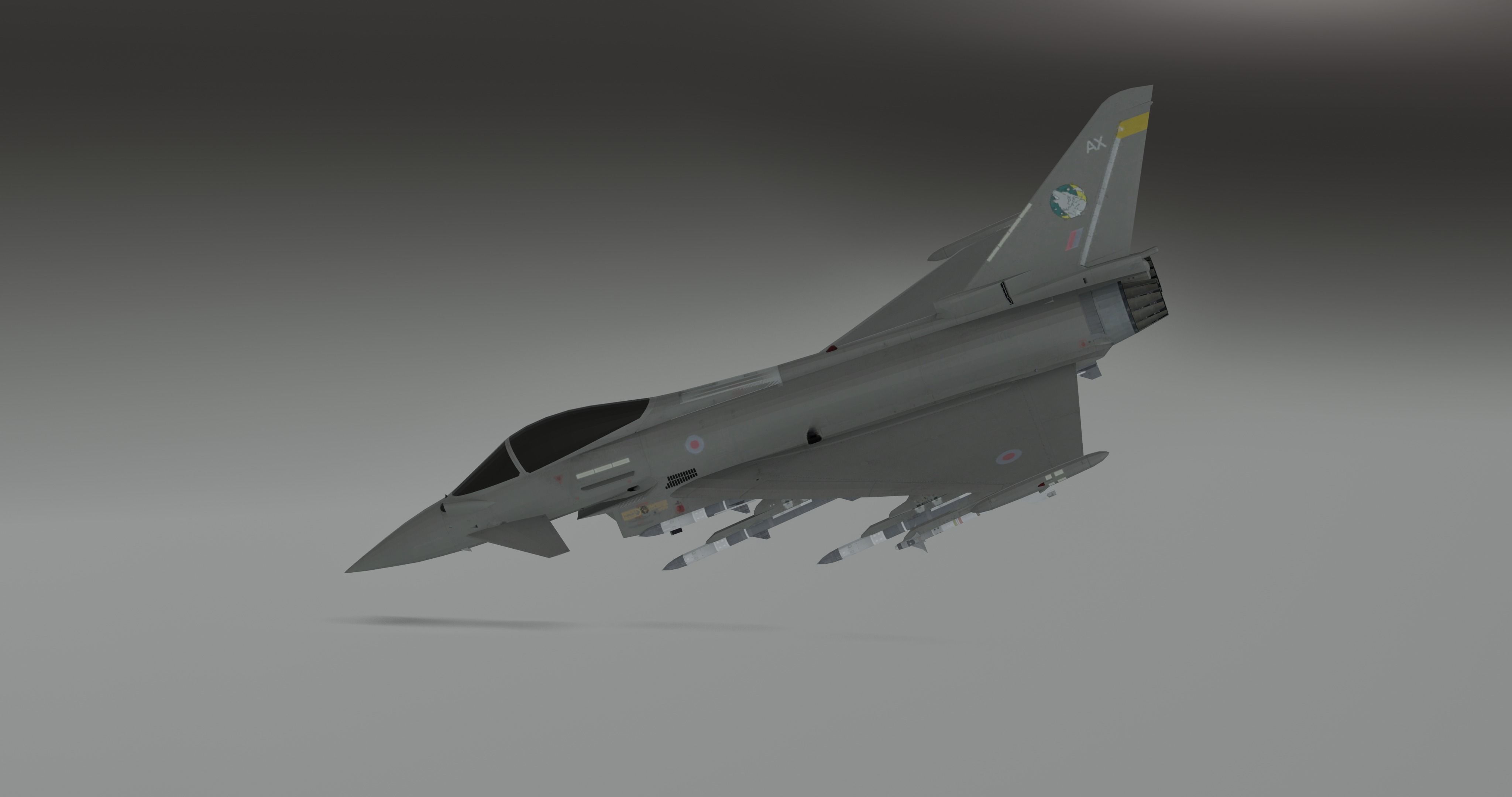 Typhoon Fighter Jet - Photorealistic Low-poly 3D model_12
