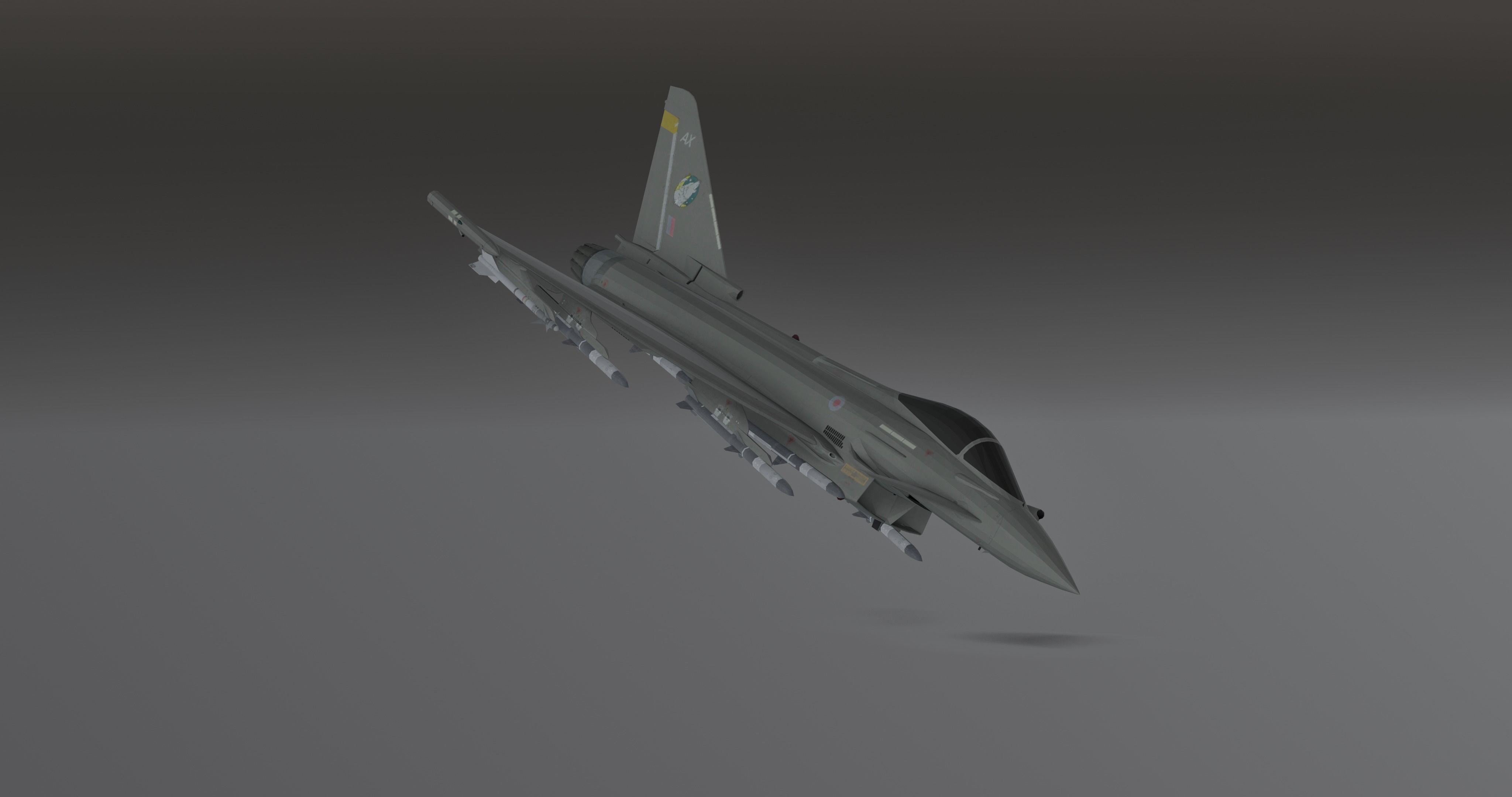 Typhoon Fighter Jet - Photorealistic Low-poly 3D model_4