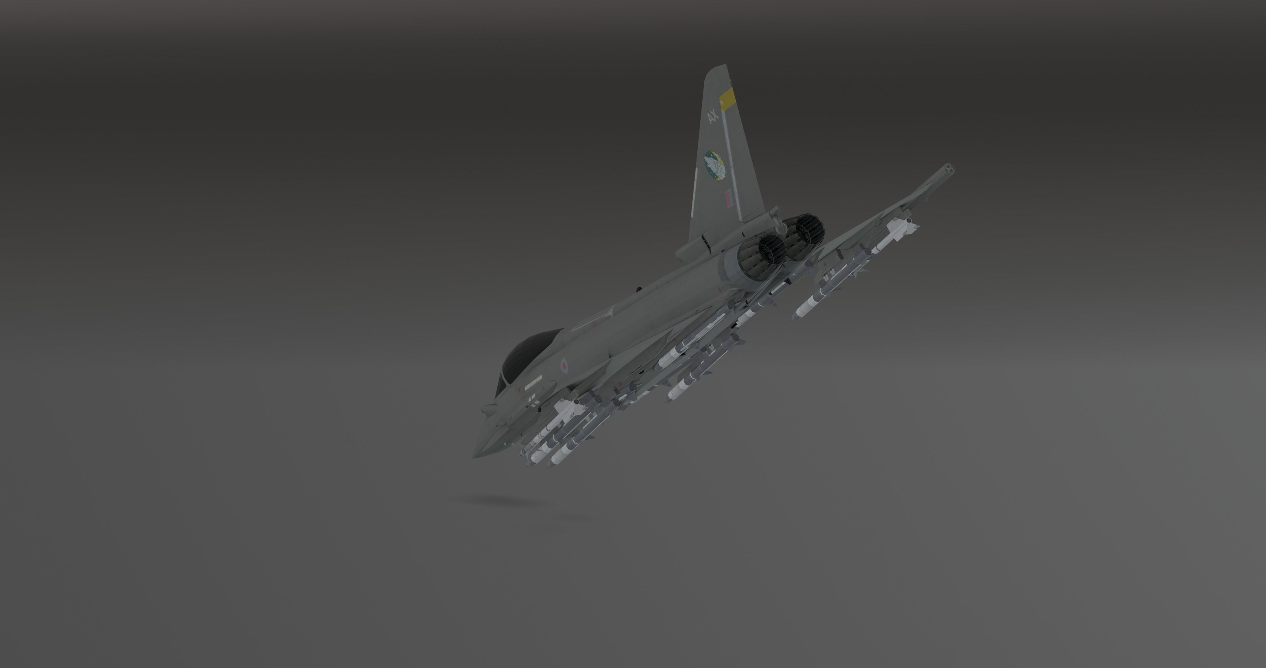 Typhoon Fighter Jet - Photorealistic Low-poly 3D model_10