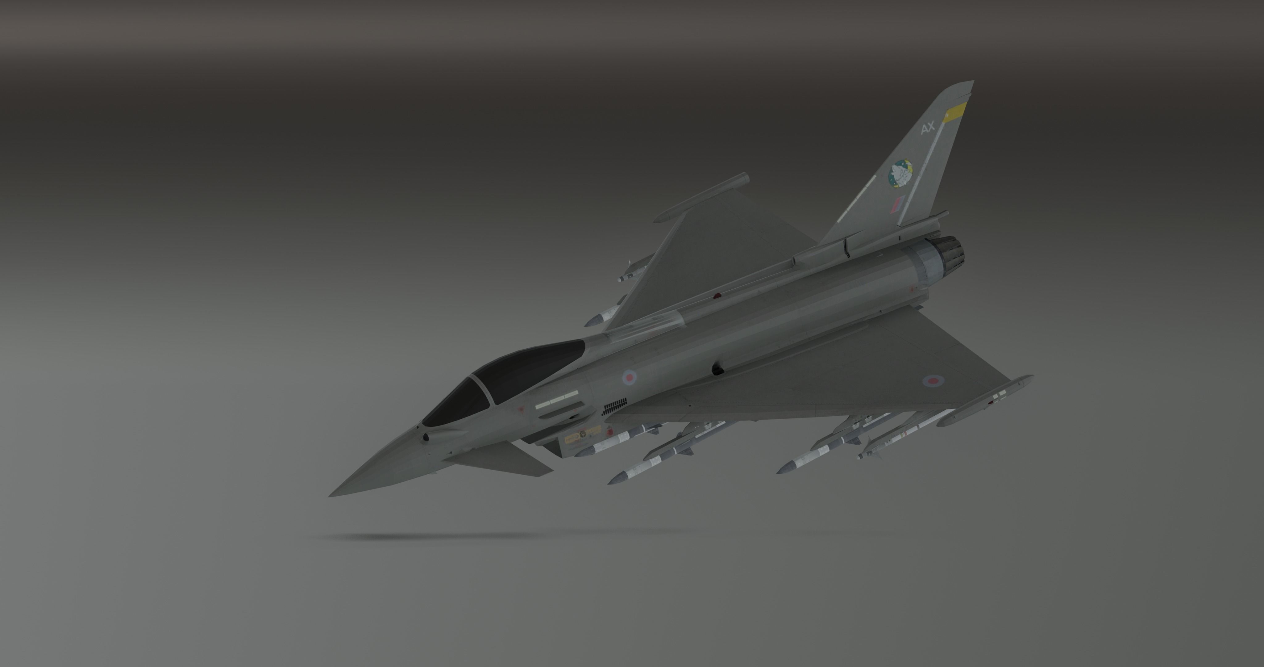 Typhoon Fighter Jet - Photorealistic Low-poly 3D model_14