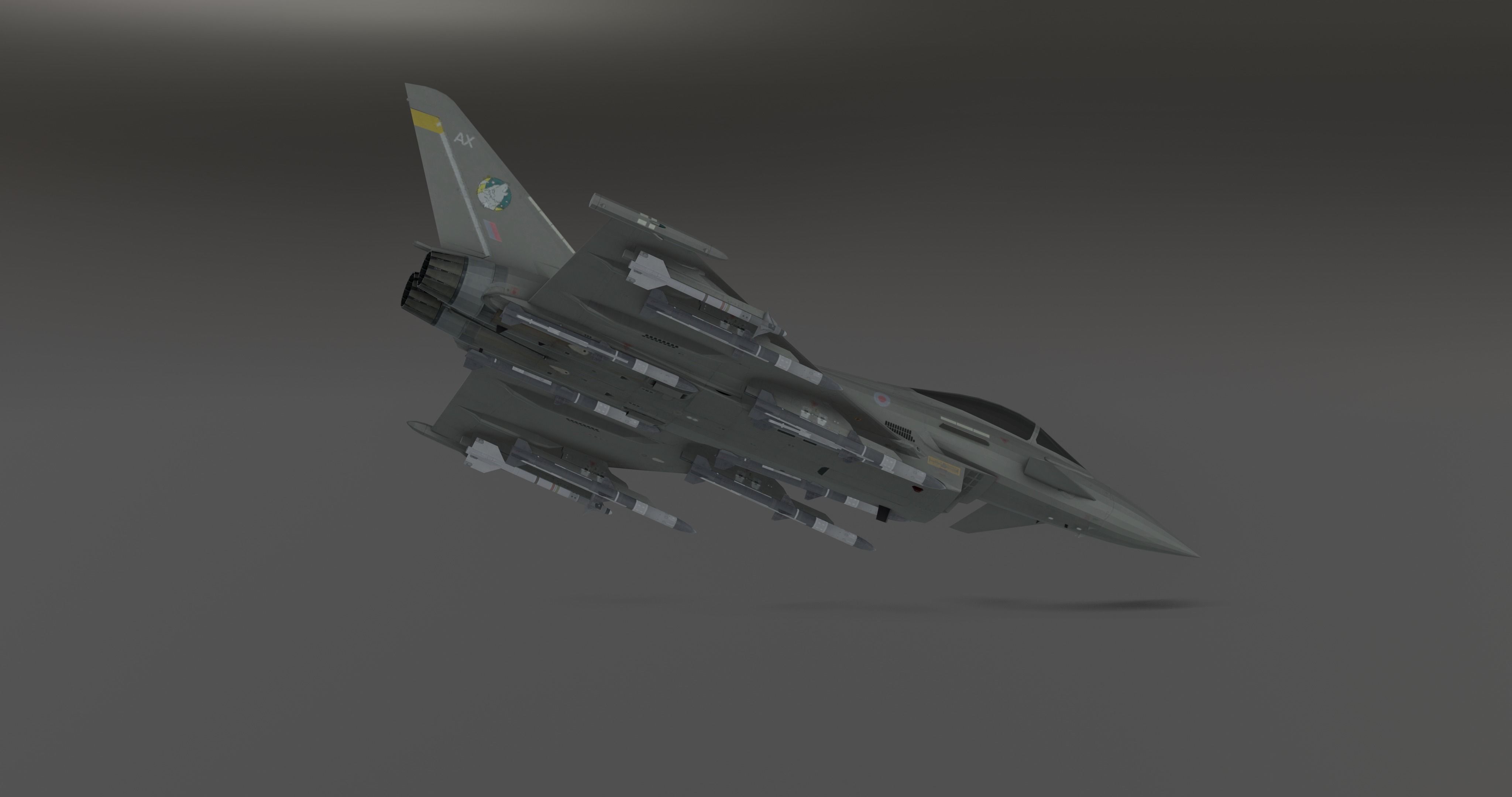 Typhoon Fighter Jet - Photorealistic Low-poly 3D model_7