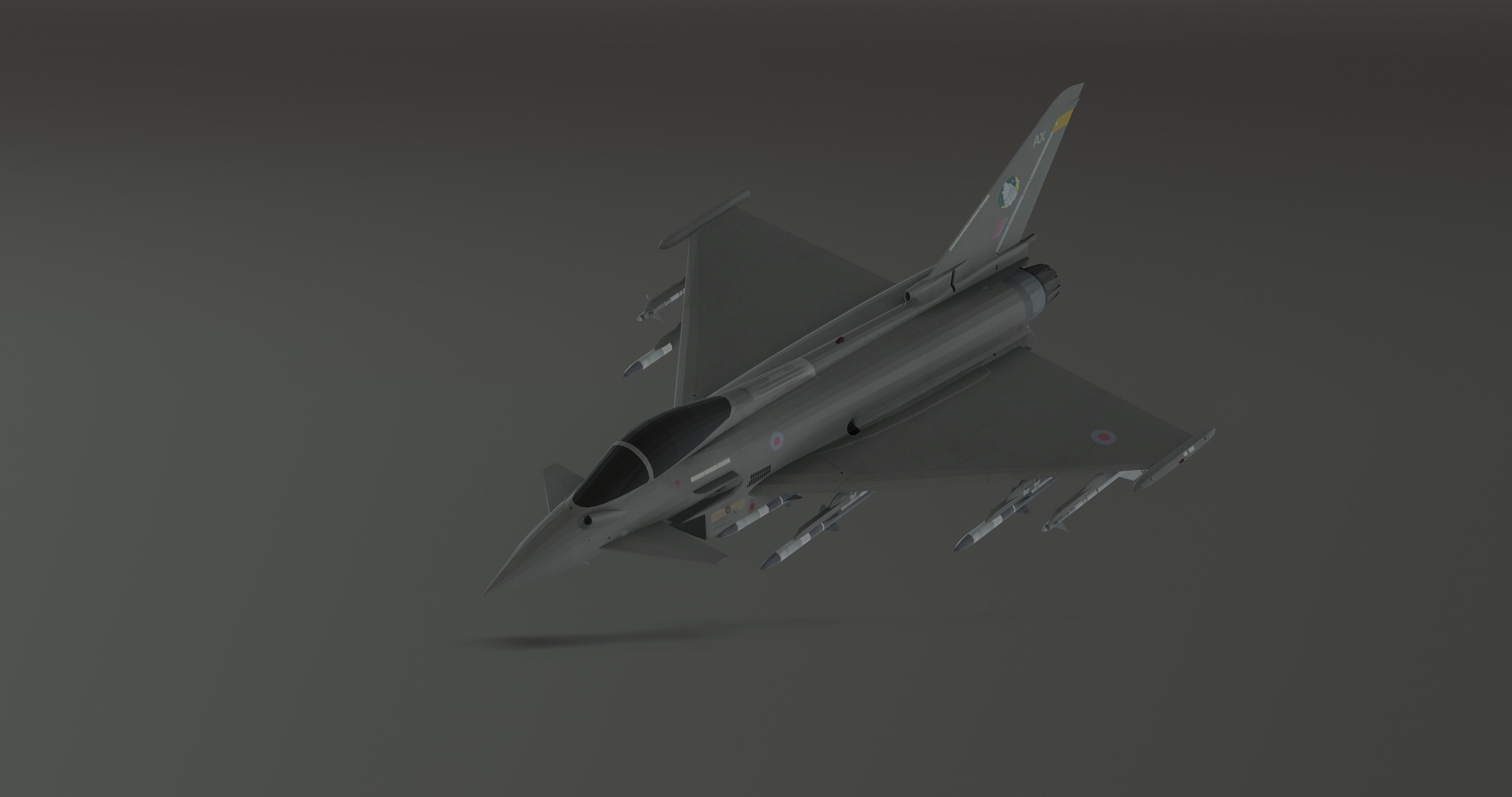 Typhoon Fighter Jet - Photorealistic Low-poly 3D model_1