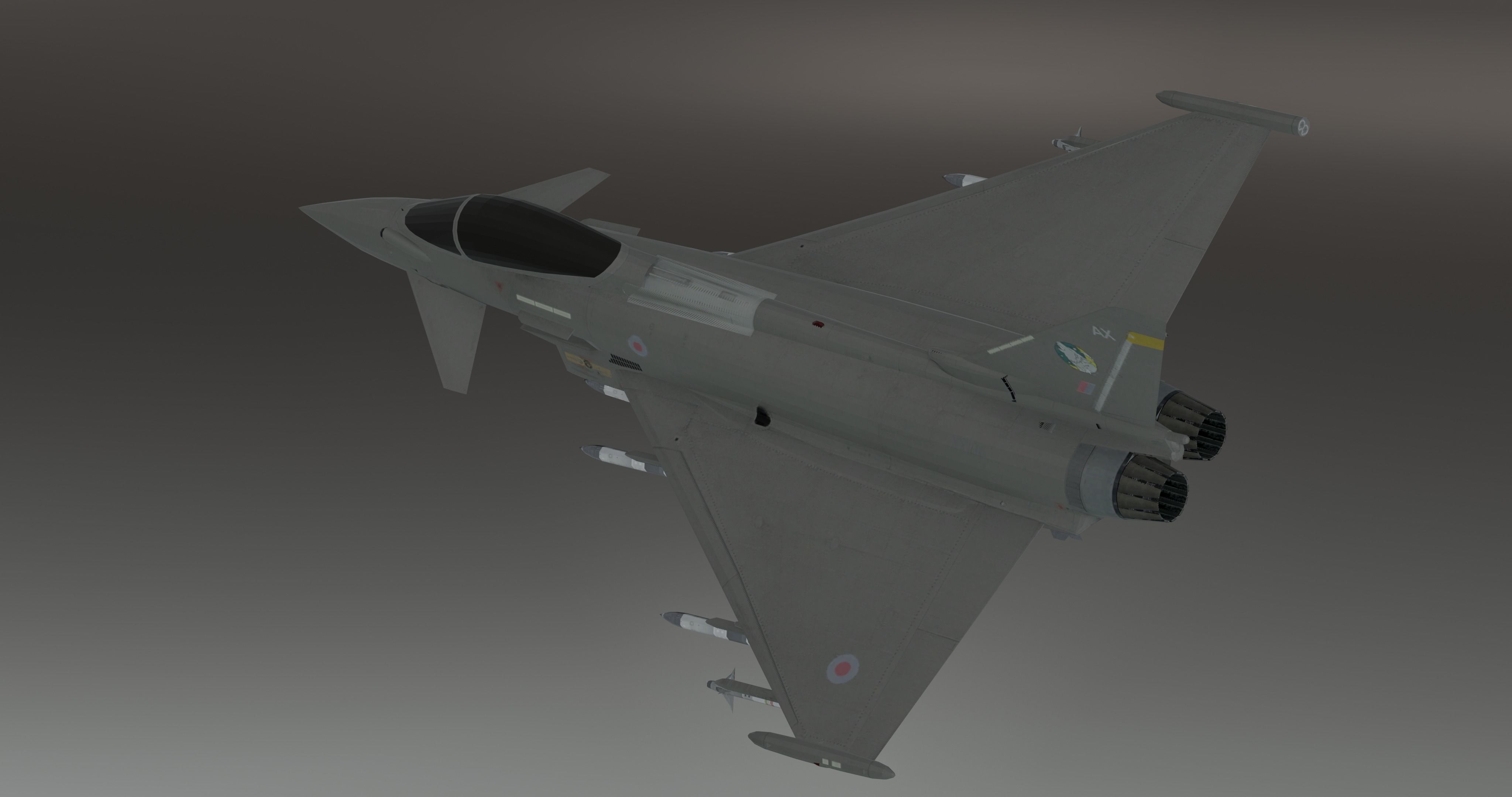 Typhoon Fighter Jet - Photorealistic Low-poly 3D model_16