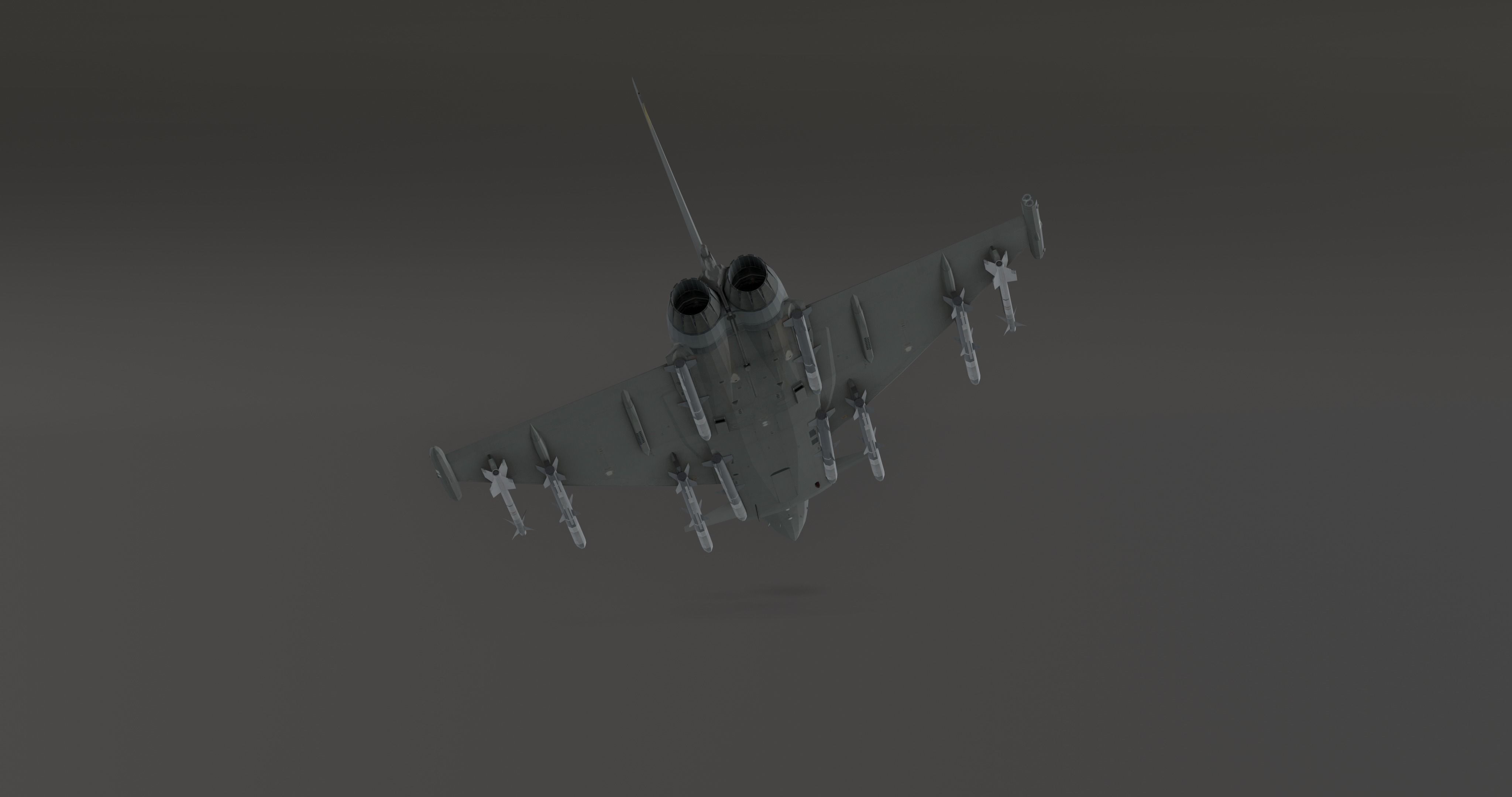 Typhoon Fighter Jet - Photorealistic Low-poly 3D model_9