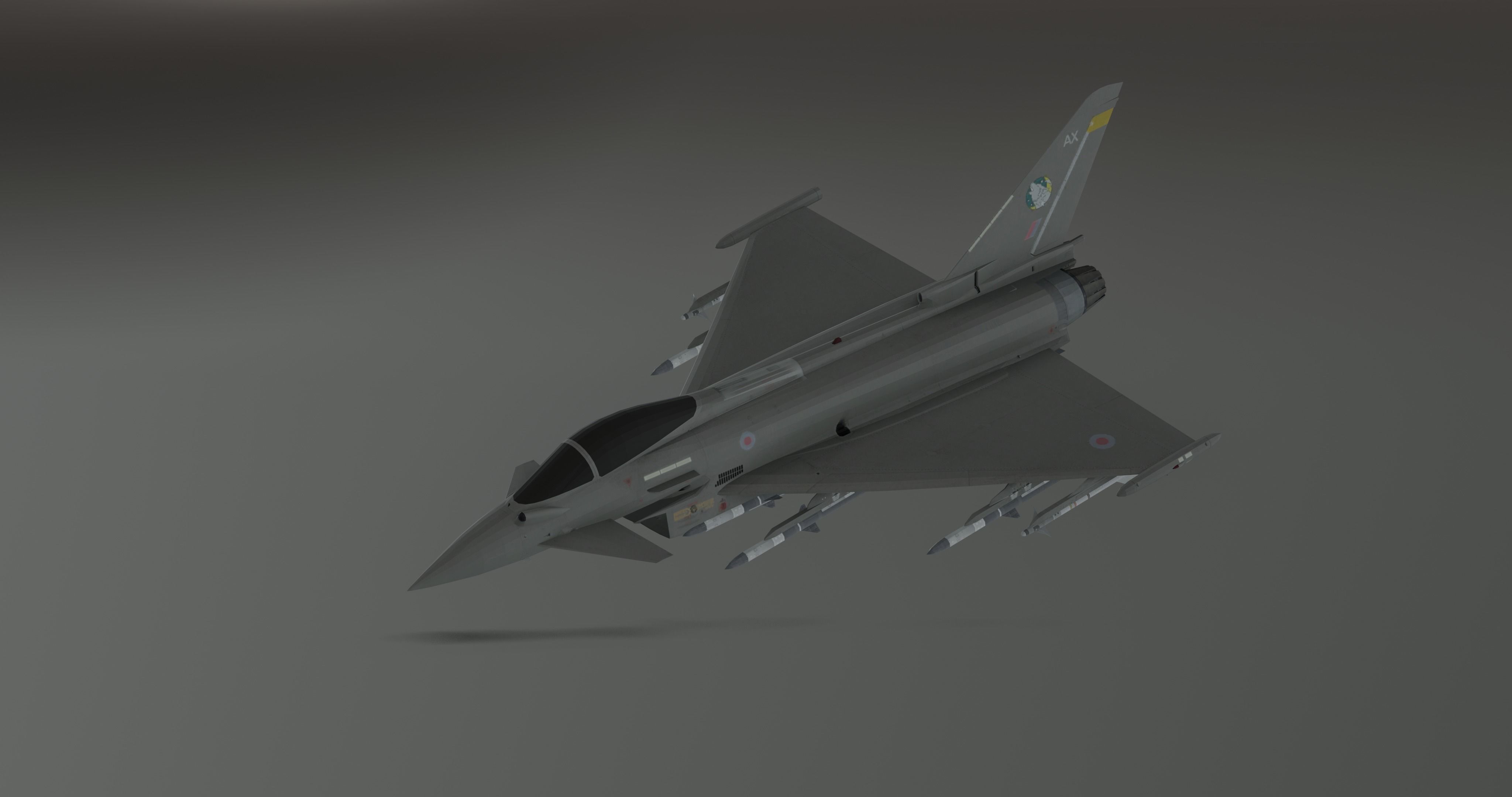 Typhoon Fighter Jet - Photorealistic Low-poly 3D model_6
