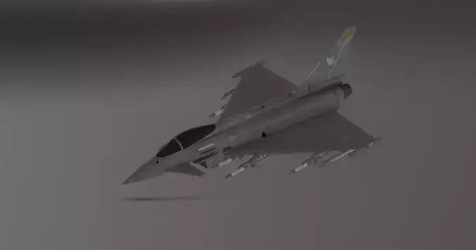 Typhoon Fighter Jet - Photorealistic Low-poly 3D model Typhoon Fighter Jet - Photorealistic Low-poly 3D model