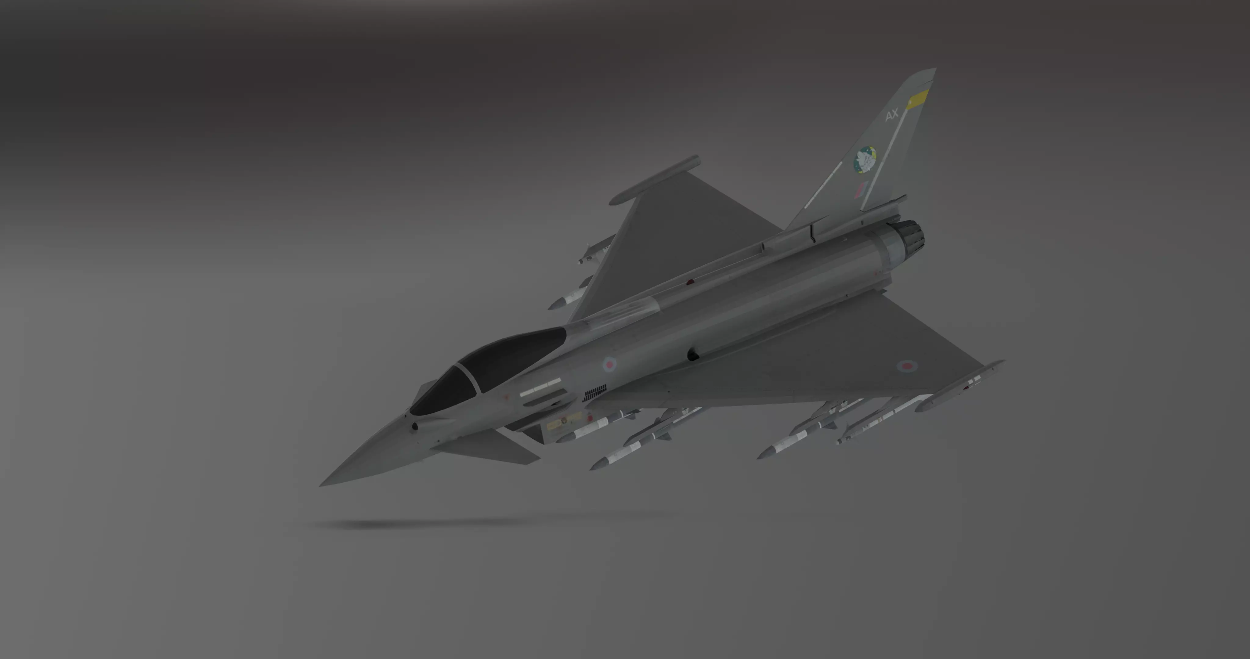 Typhoon Fighter Jet - Photorealistic Low-poly 3D model_0