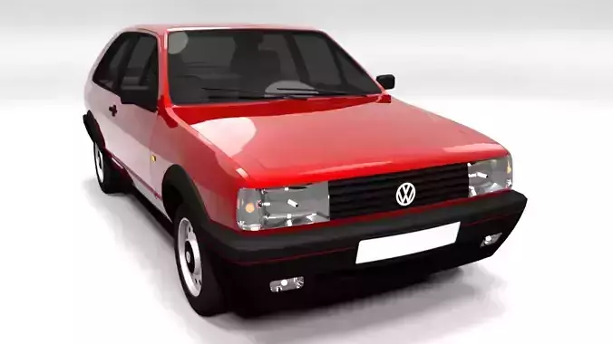 VW POLO FACELIFT 1990 Low-poly 3D model