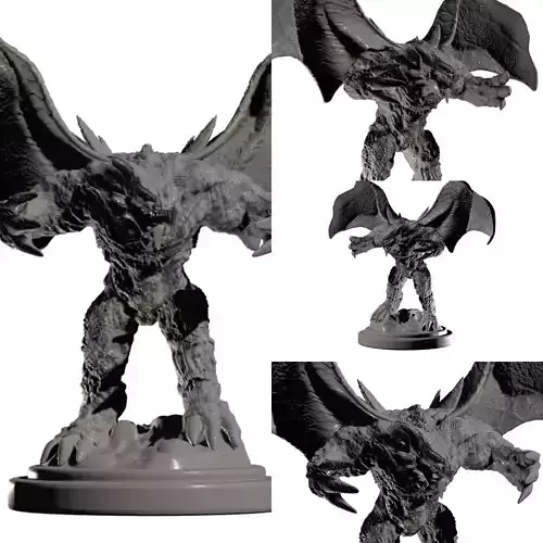 Demonic bat dragon Fantasy Miniature