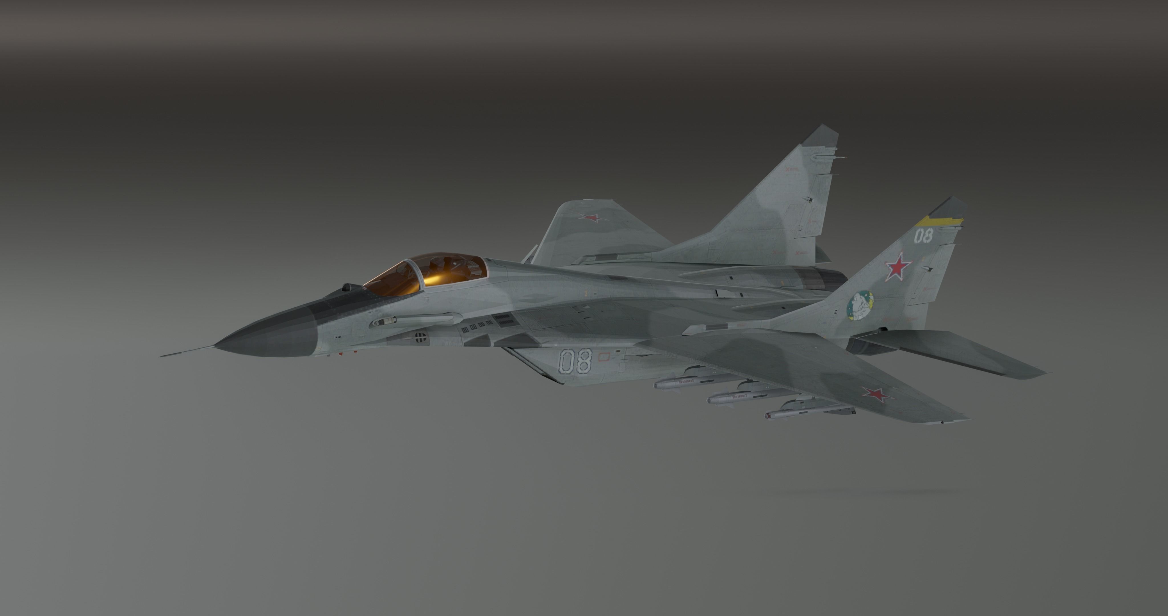 MIG 29 - Fighter Jet - Photorealistic Low-poly 3D model_14