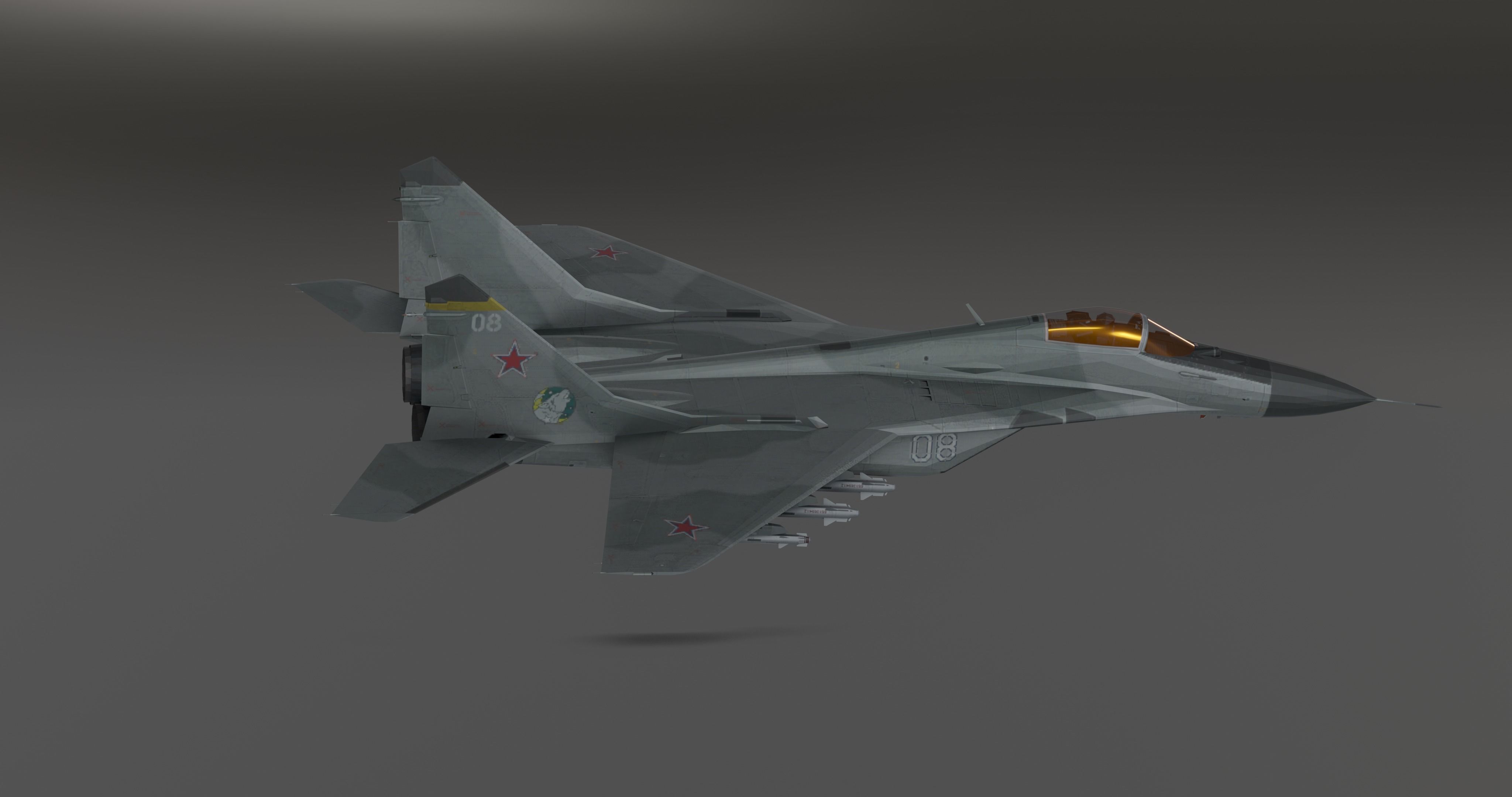 MIG 29 - Fighter Jet - Photorealistic Low-poly 3D model_7