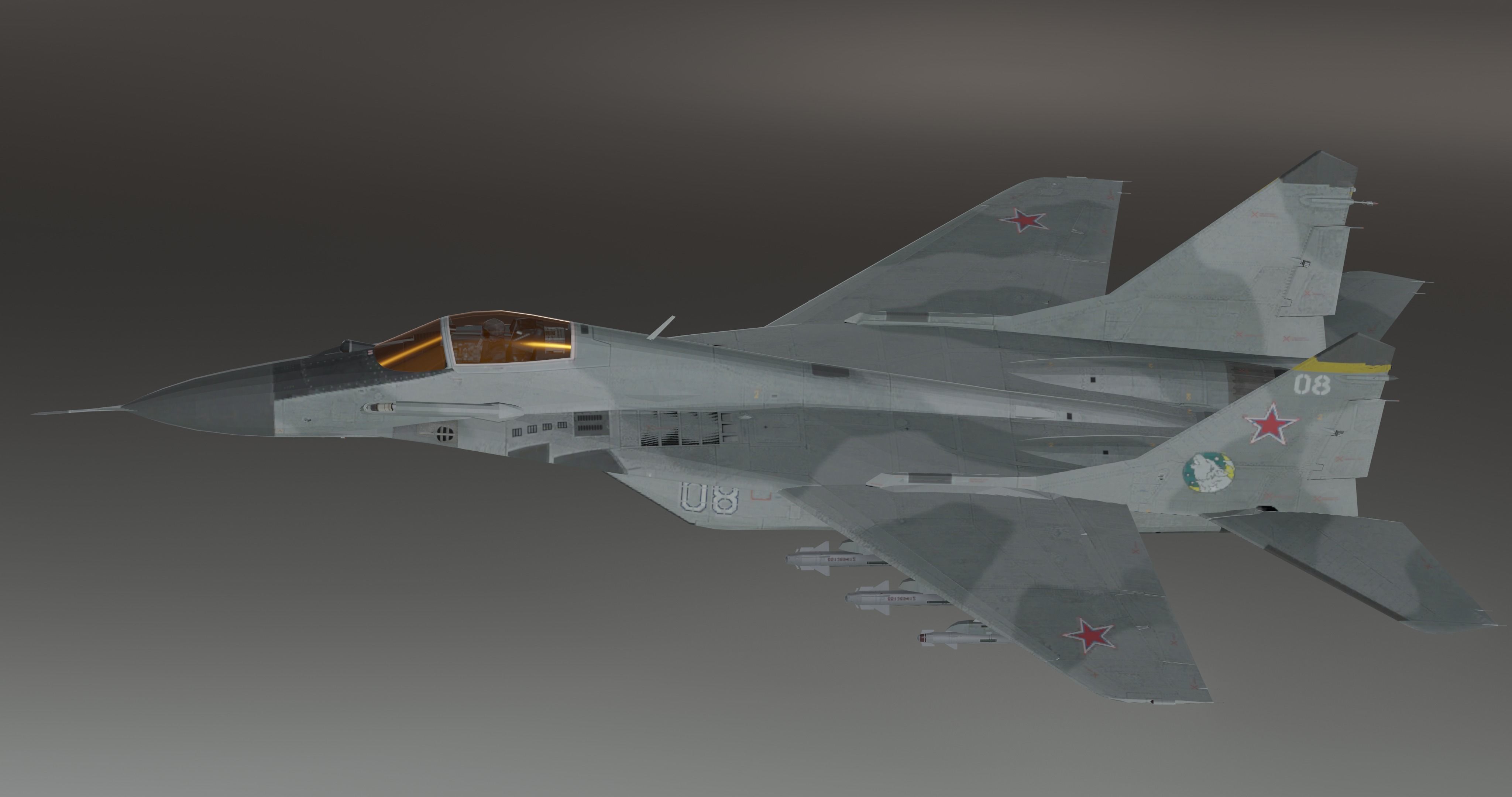 MIG 29 - Fighter Jet - Photorealistic Low-poly 3D model_16