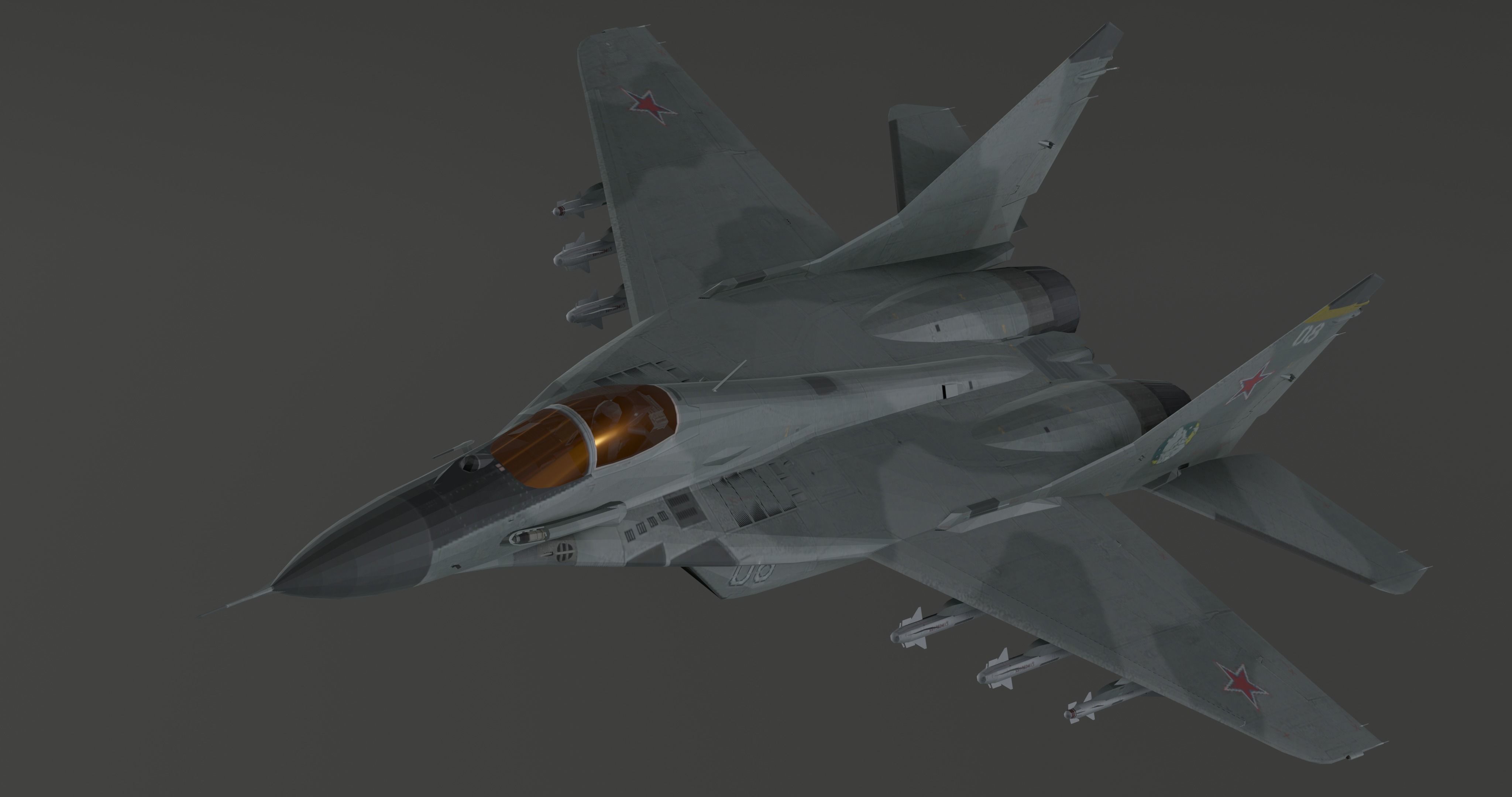 MIG 29 - Fighter Jet - Photorealistic Low-poly 3D model_17