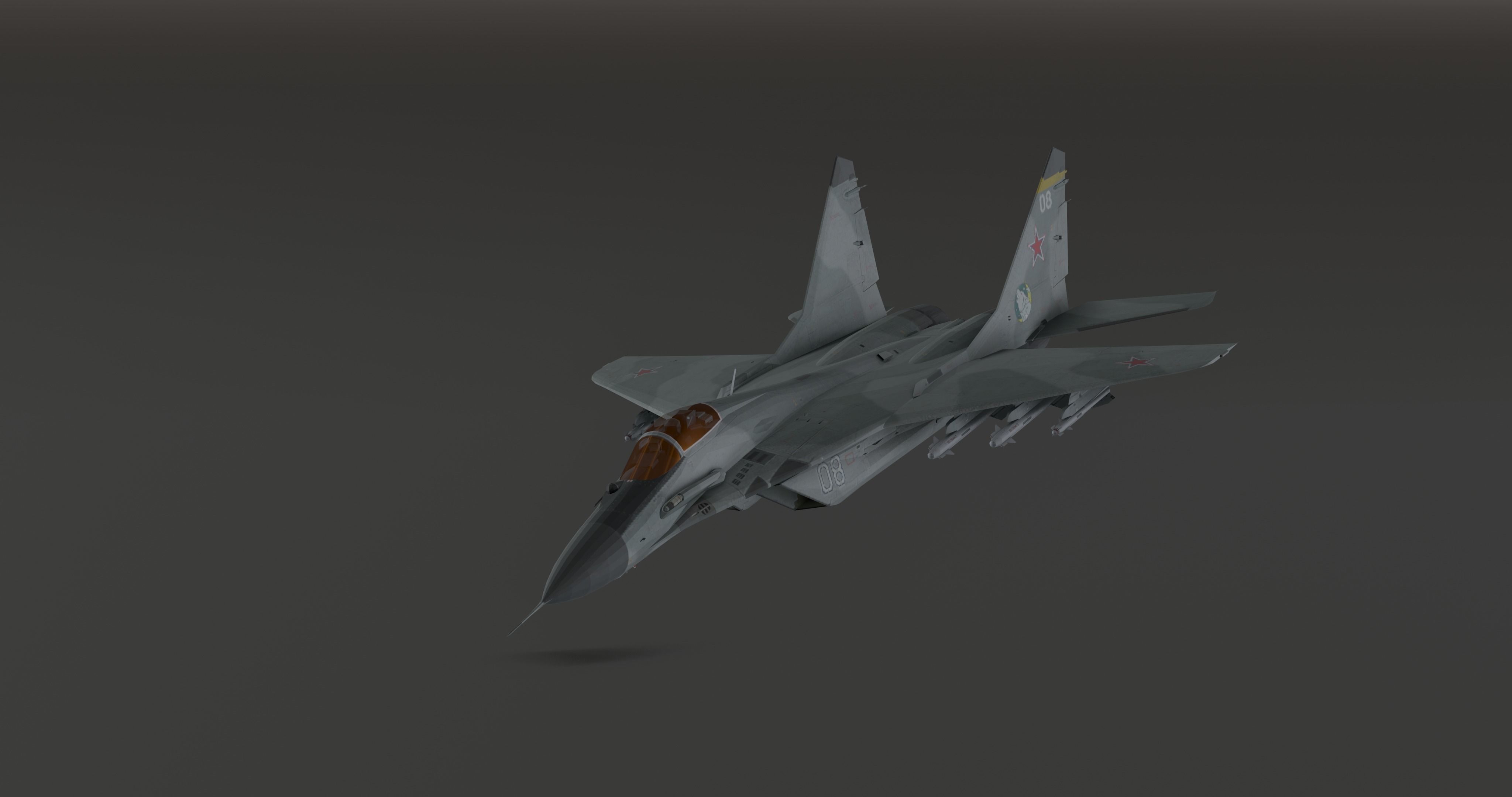 MIG 29 - Fighter Jet - Photorealistic Low-poly 3D model_2