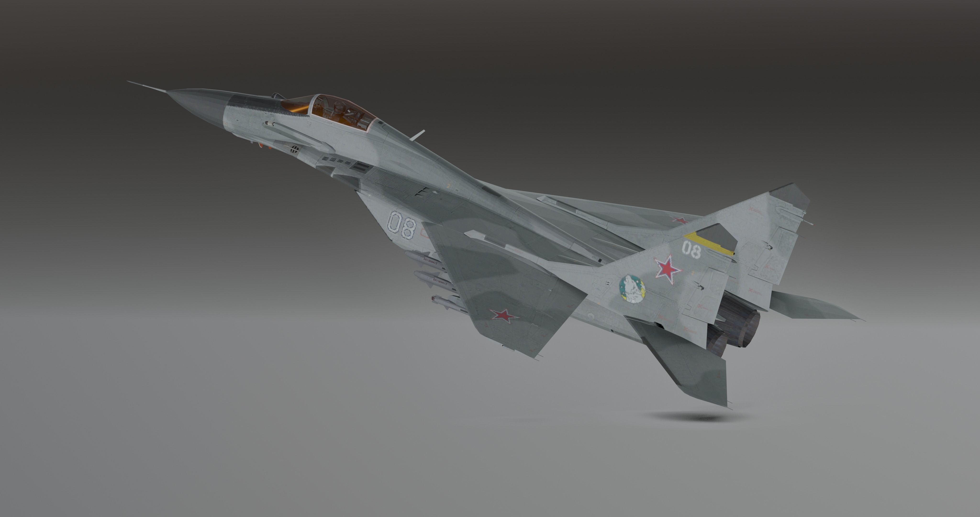 MIG 29 - Fighter Jet - Photorealistic Low-poly 3D model_11