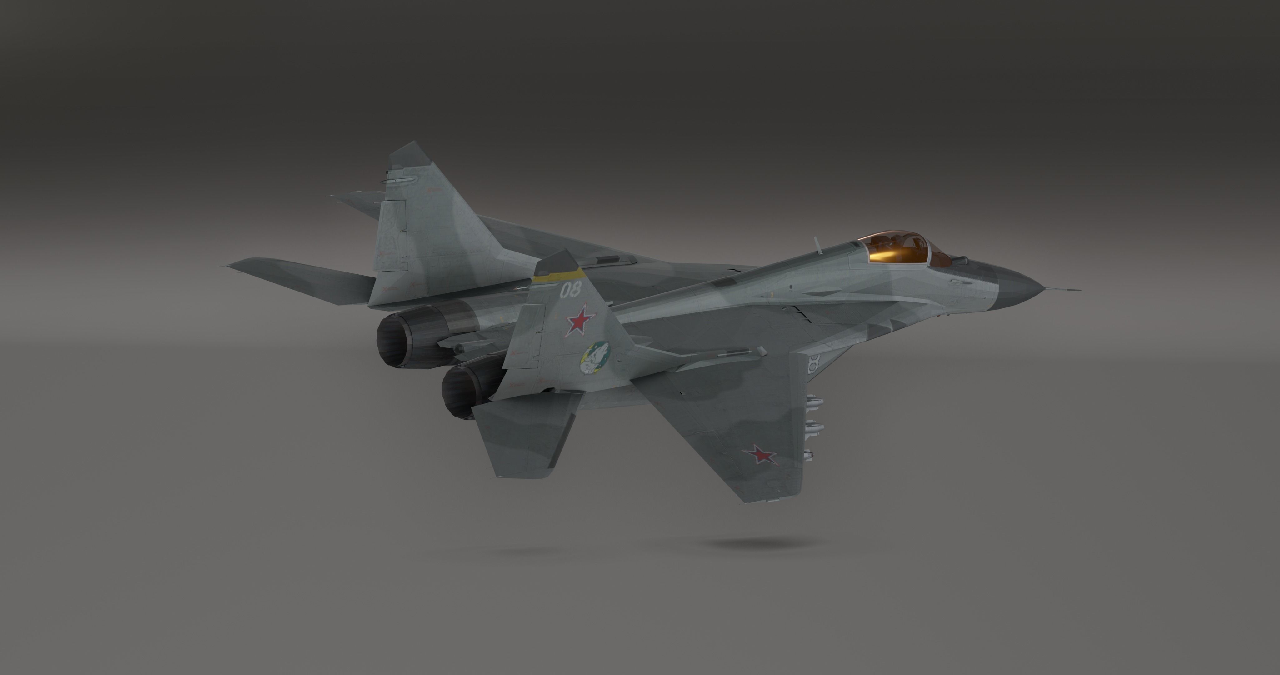 MIG 29 - Fighter Jet - Photorealistic Low-poly 3D model_8