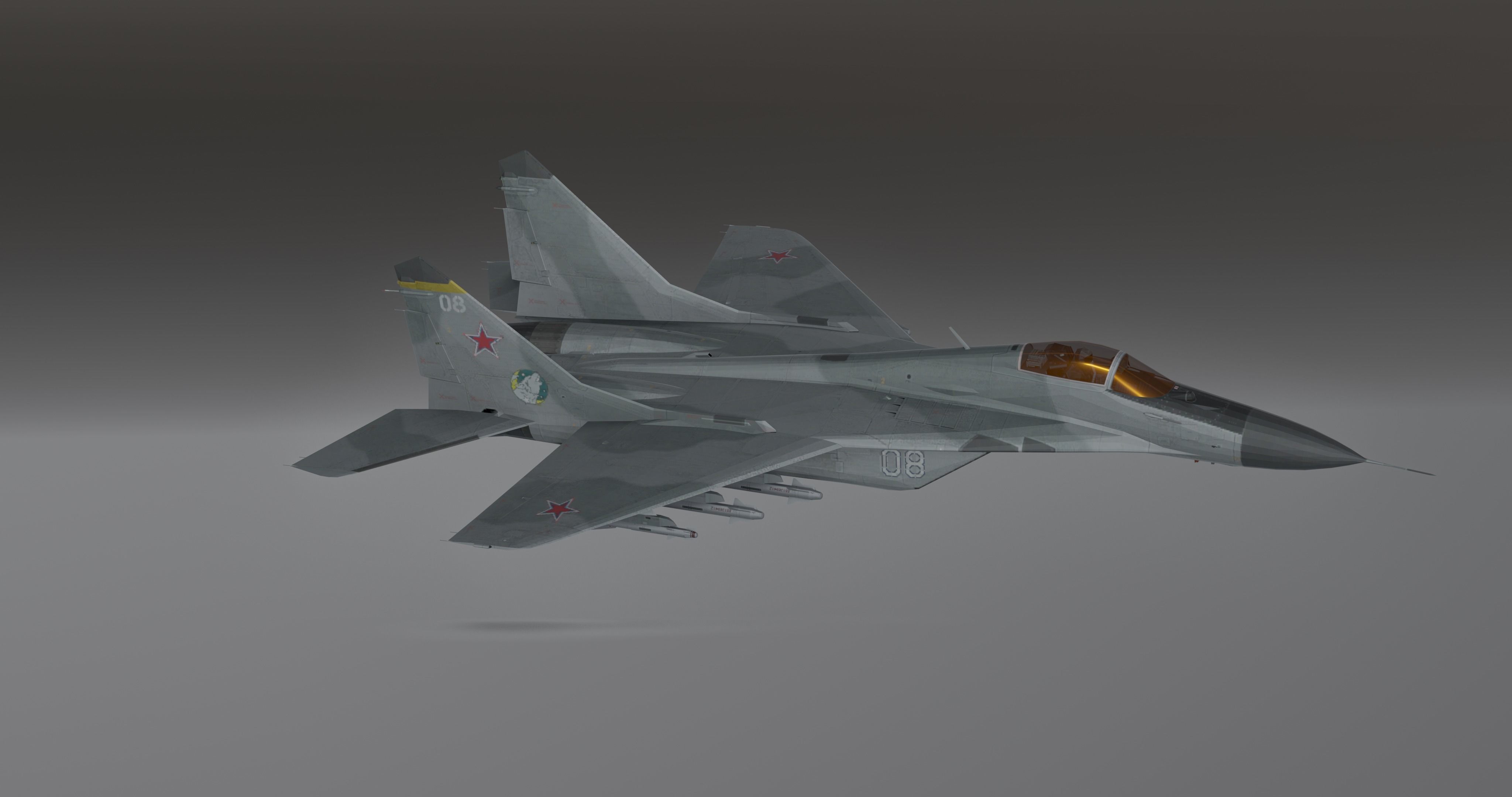 MIG 29 - Fighter Jet - Photorealistic Low-poly 3D model_6
