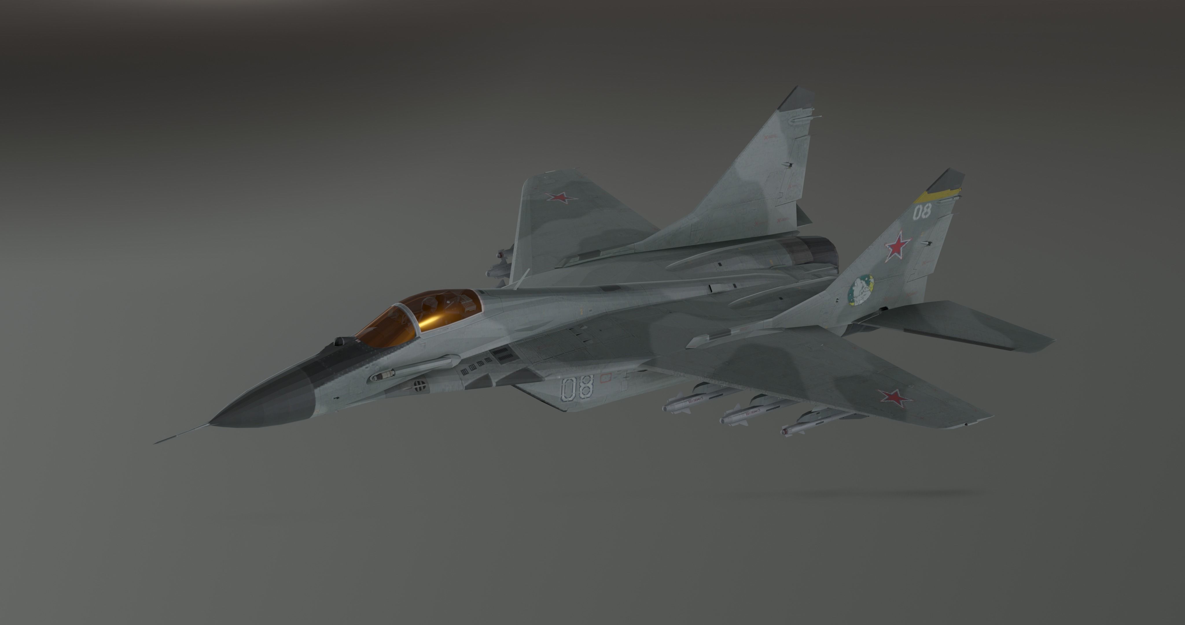 MIG 29 - Fighter Jet - Photorealistic Low-poly 3D model_5