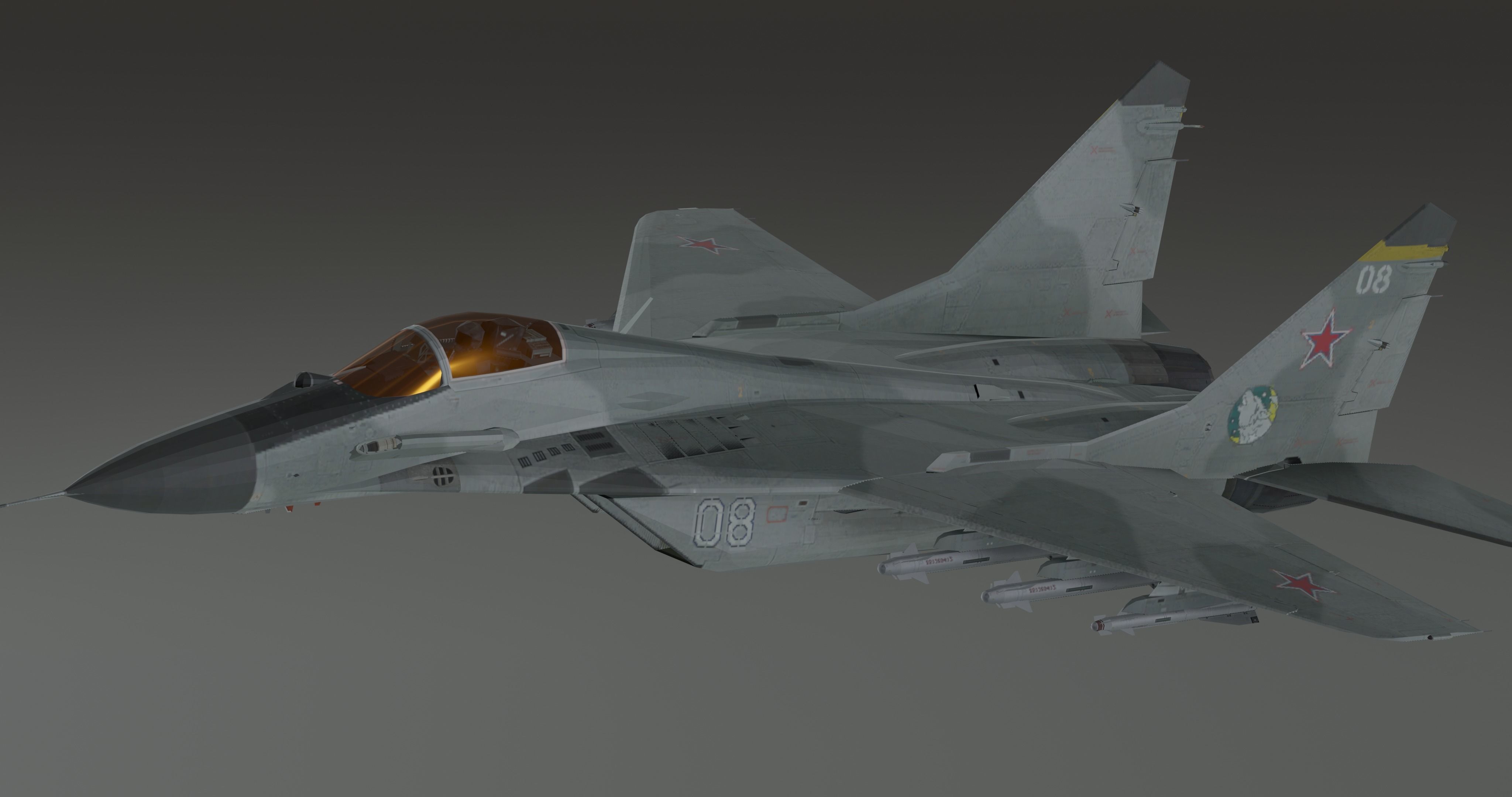 MIG 29 - Fighter Jet - Photorealistic Low-poly 3D model_15