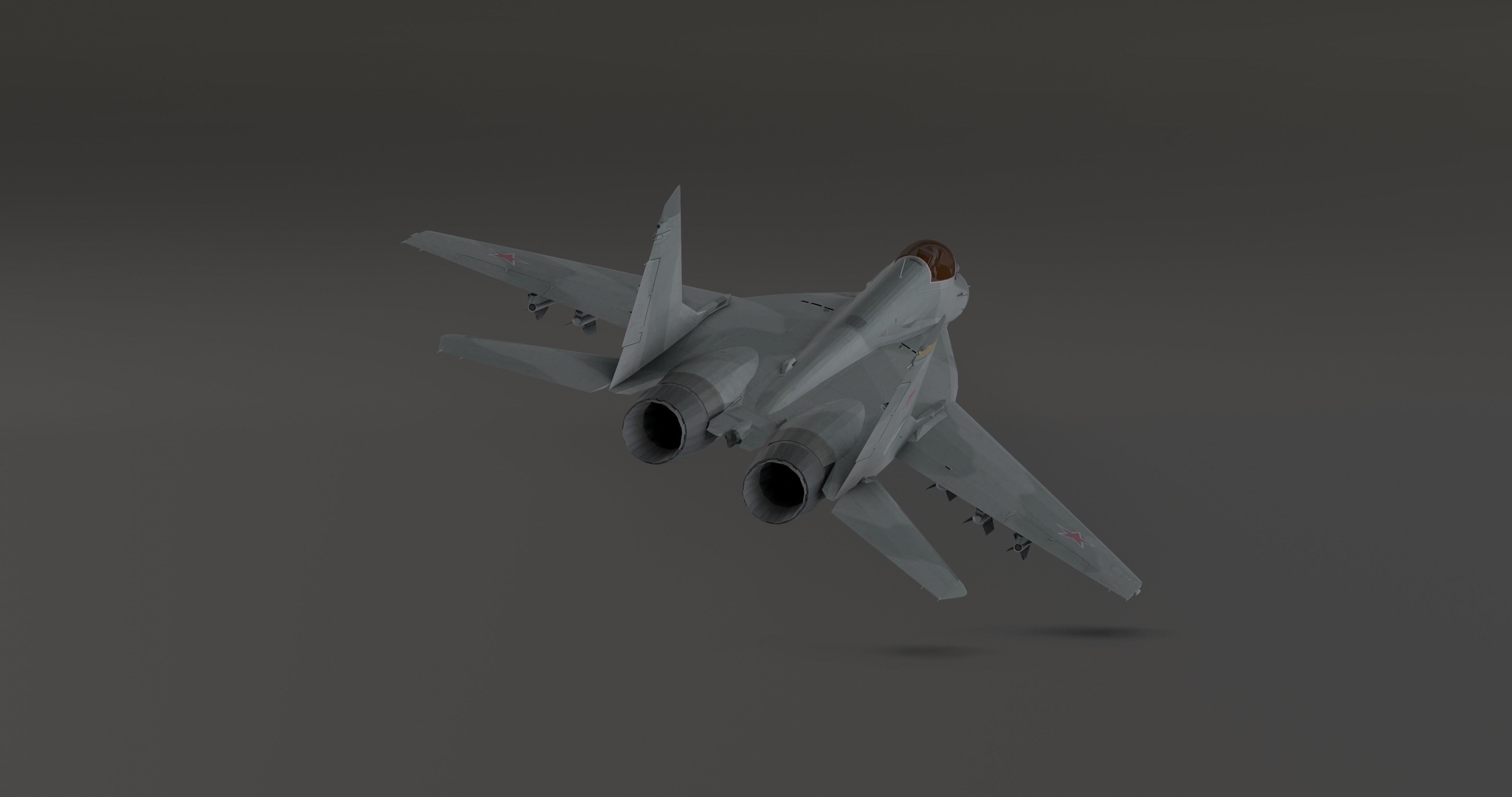 MIG 29 - Fighter Jet - Photorealistic Low-poly 3D model_9