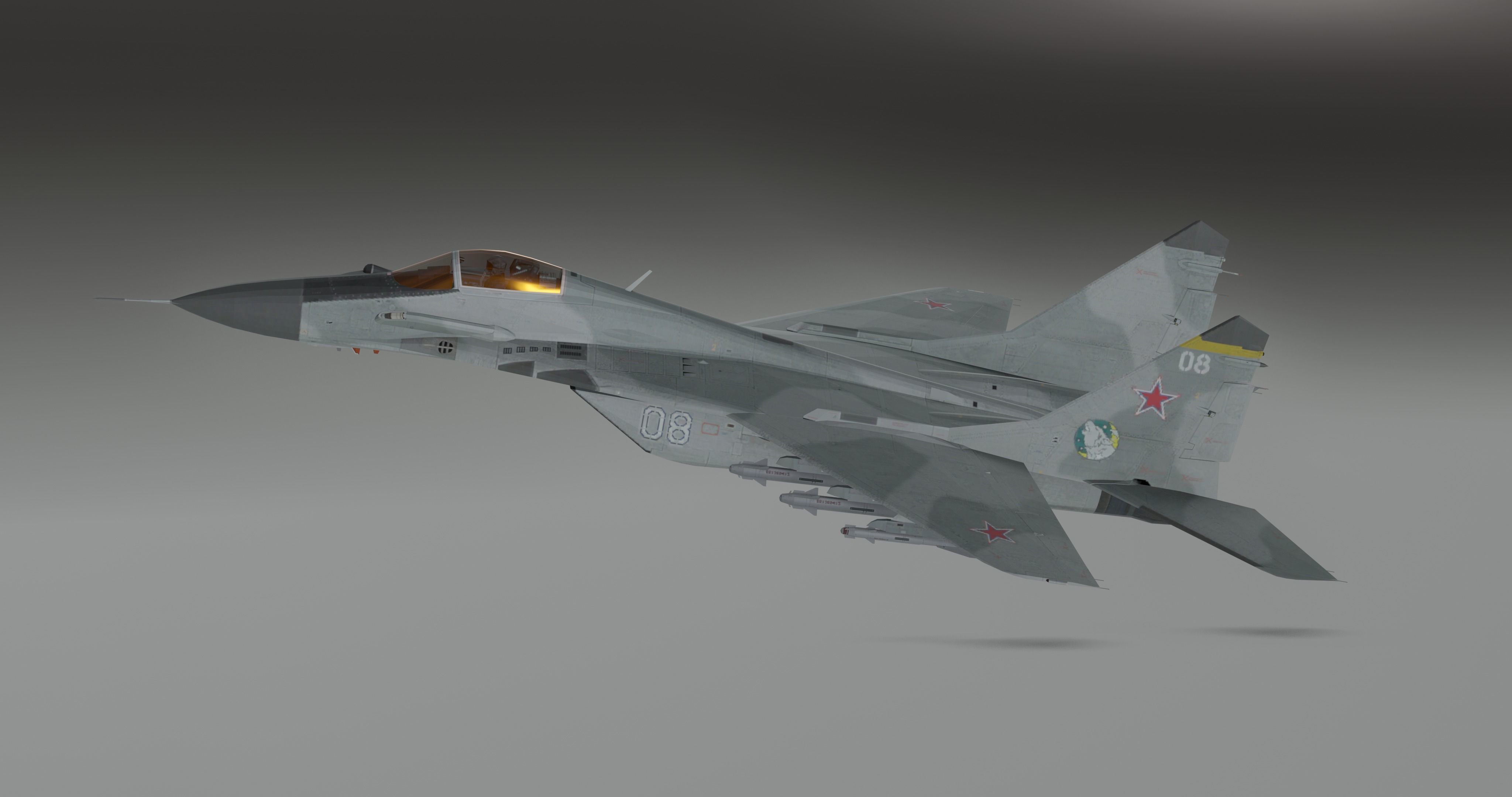 MIG 29 - Fighter Jet - Photorealistic Low-poly 3D model_12