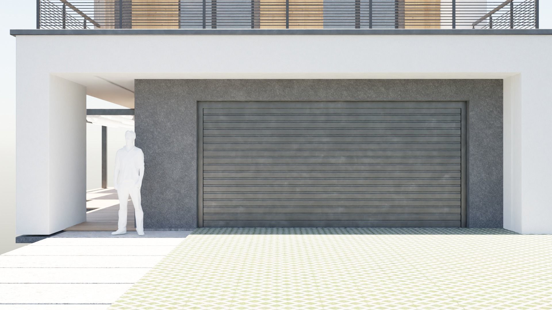 a large two-story house in high-tech style 3D model_9