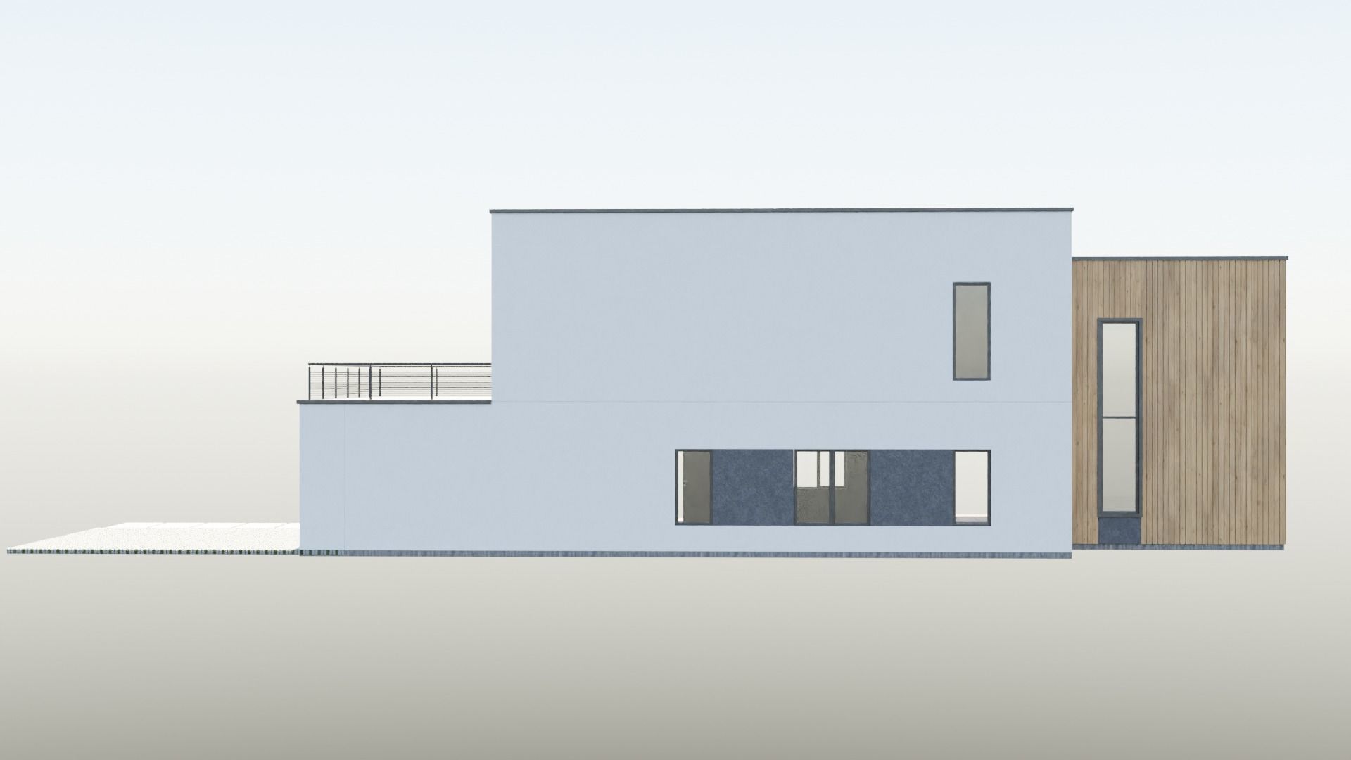 a large two-story house in high-tech style 3D model_4