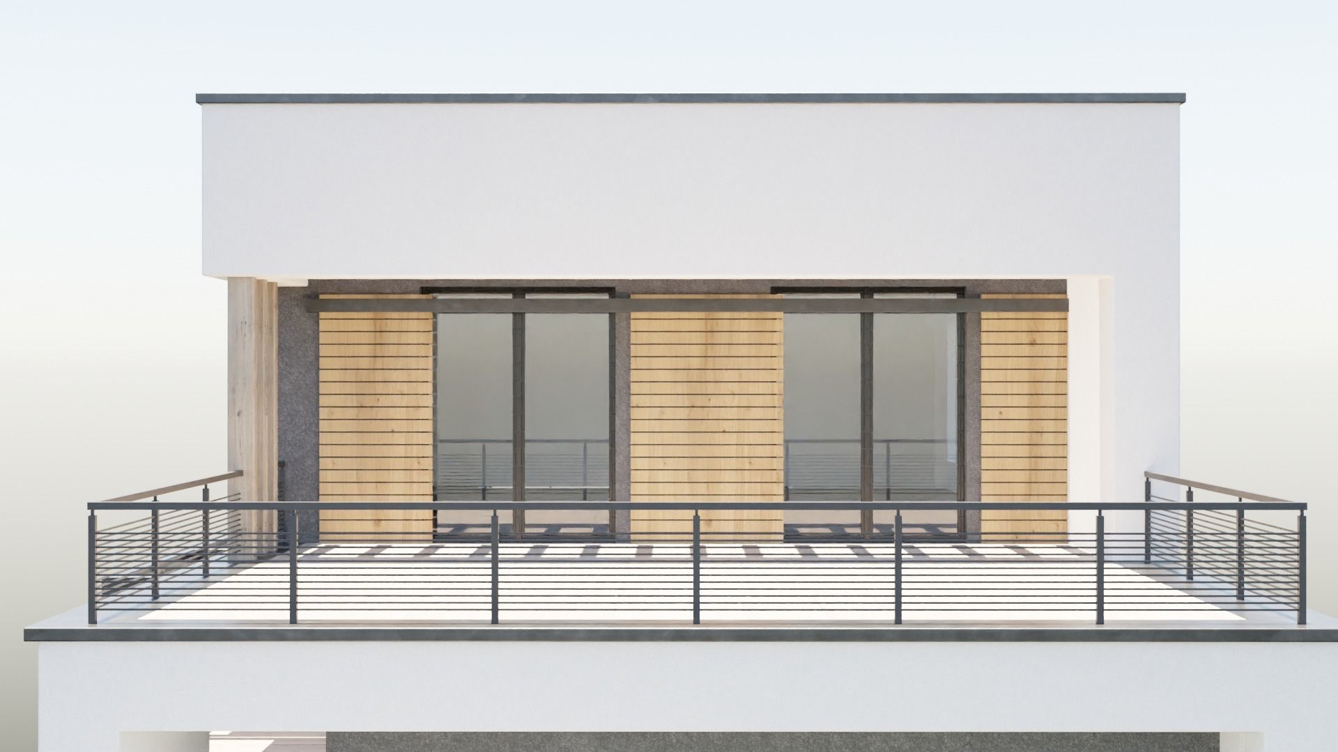 a large two-story house in high-tech style 3D model_8