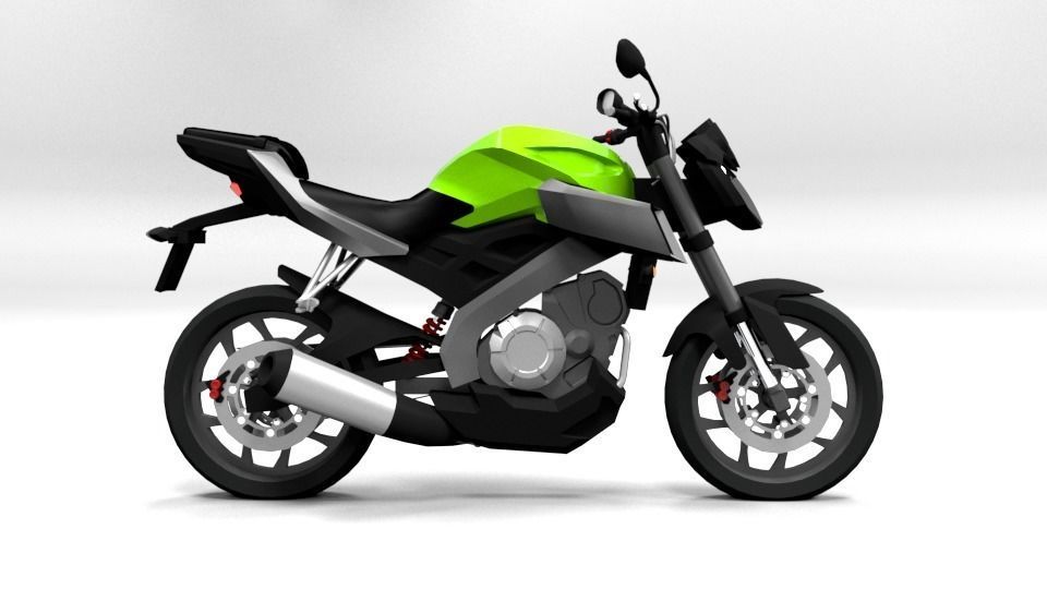 YAMAHA 125M Low-poly 3D model_4