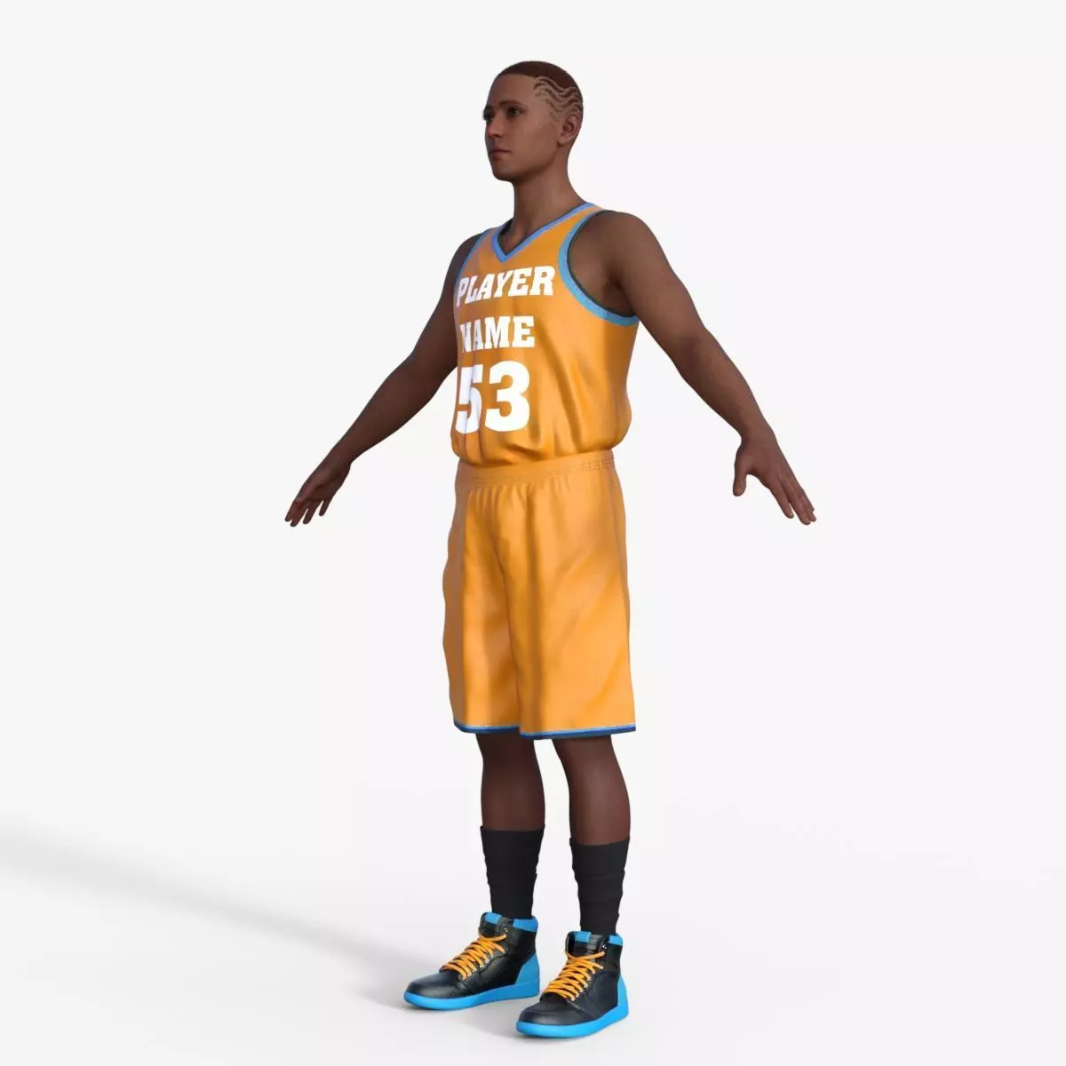 Realistic Basketball Player Low-poly 3D model_0