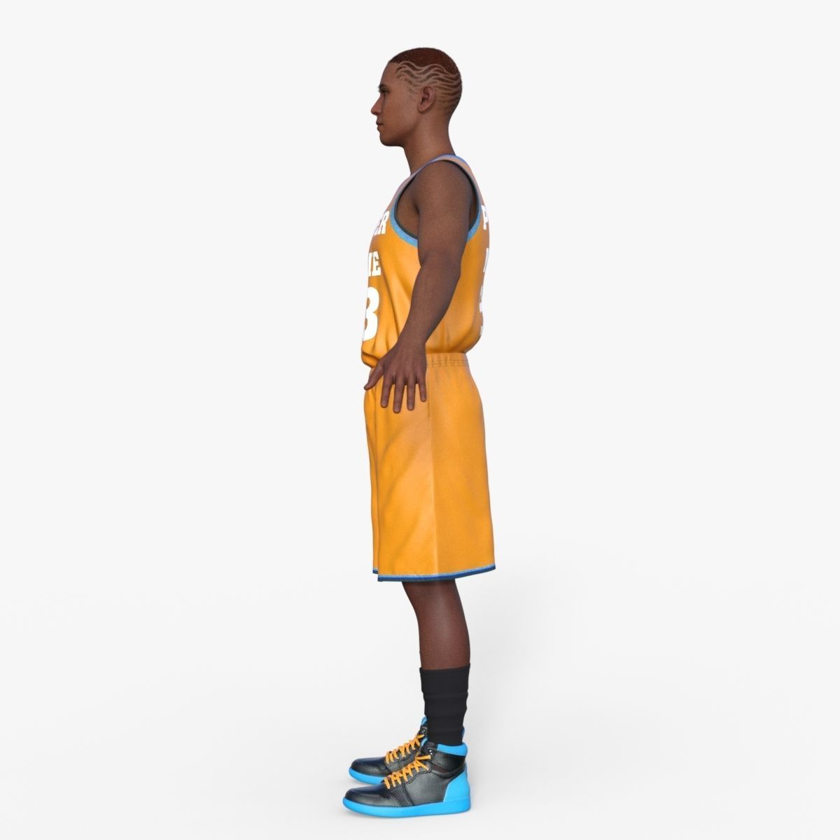 Realistic Basketball Player Low-poly 3D model_10