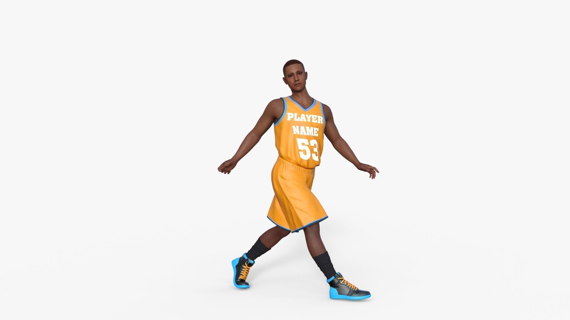 Realistic Basketball Player Low-poly 3D model_12