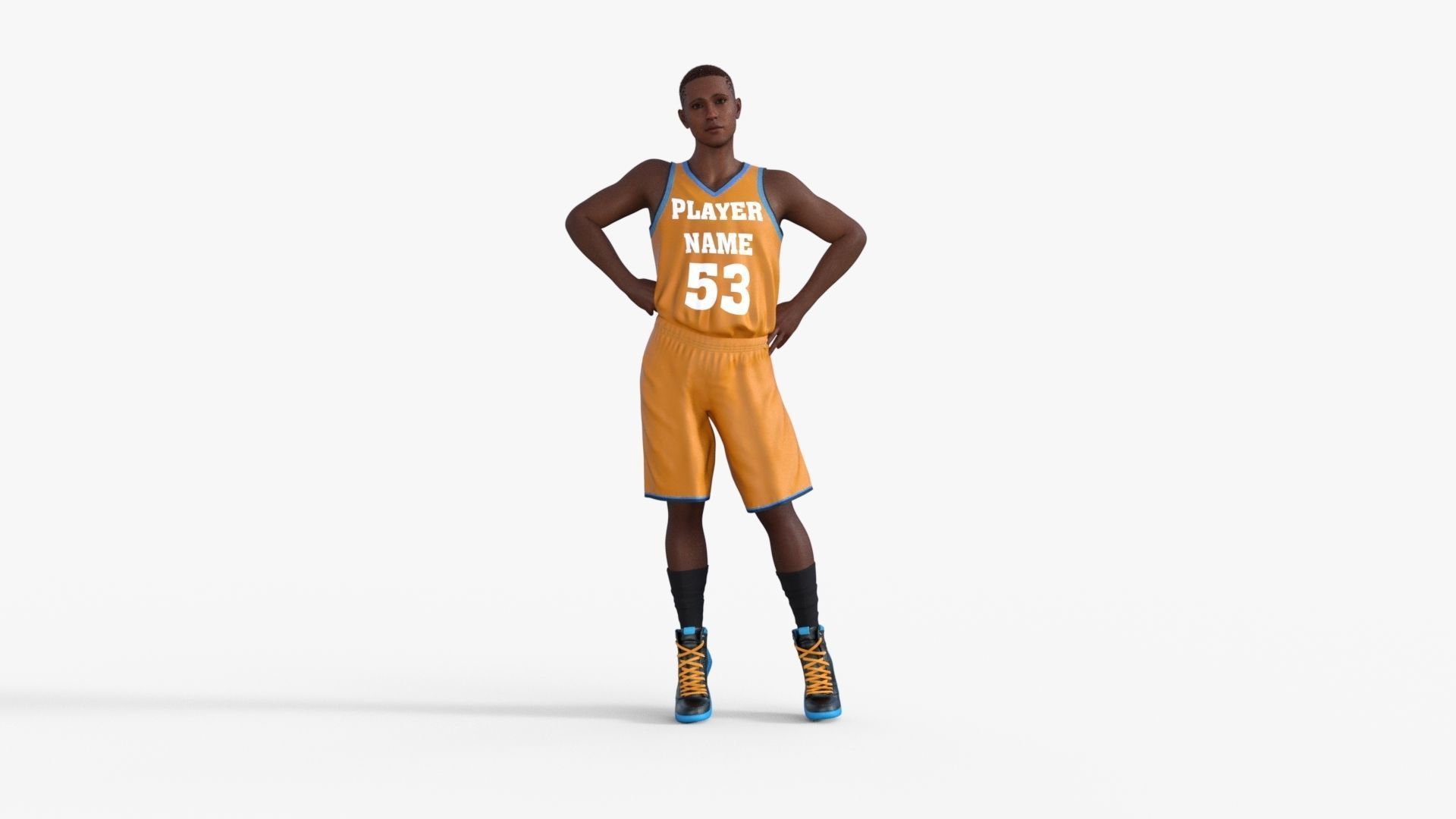Realistic Basketball Player Low-poly 3D model_18