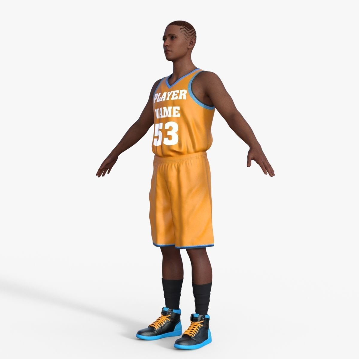 Realistic Basketball Player Low-poly 3D model_9