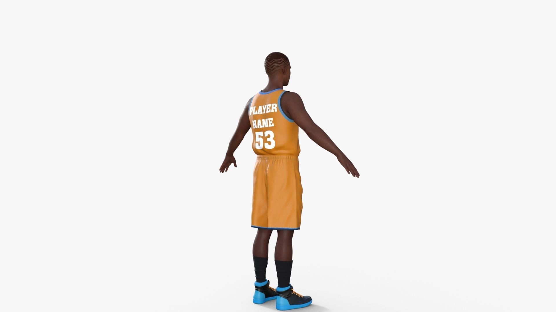 Realistic Basketball Player Low-poly 3D model_31