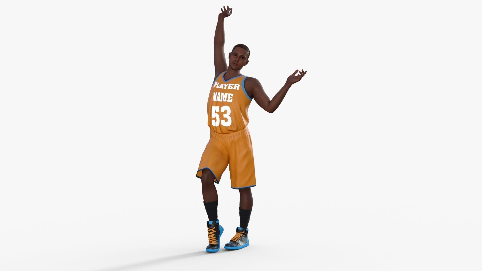 Realistic Basketball Player Low-poly 3D model_14