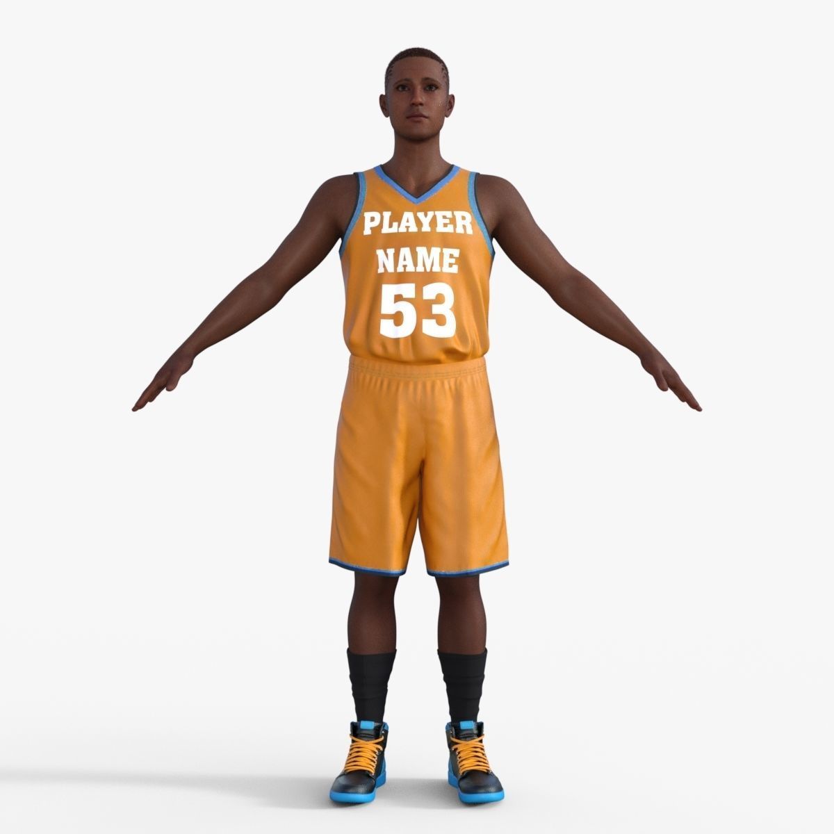 Realistic Basketball Player Low-poly 3D model_8