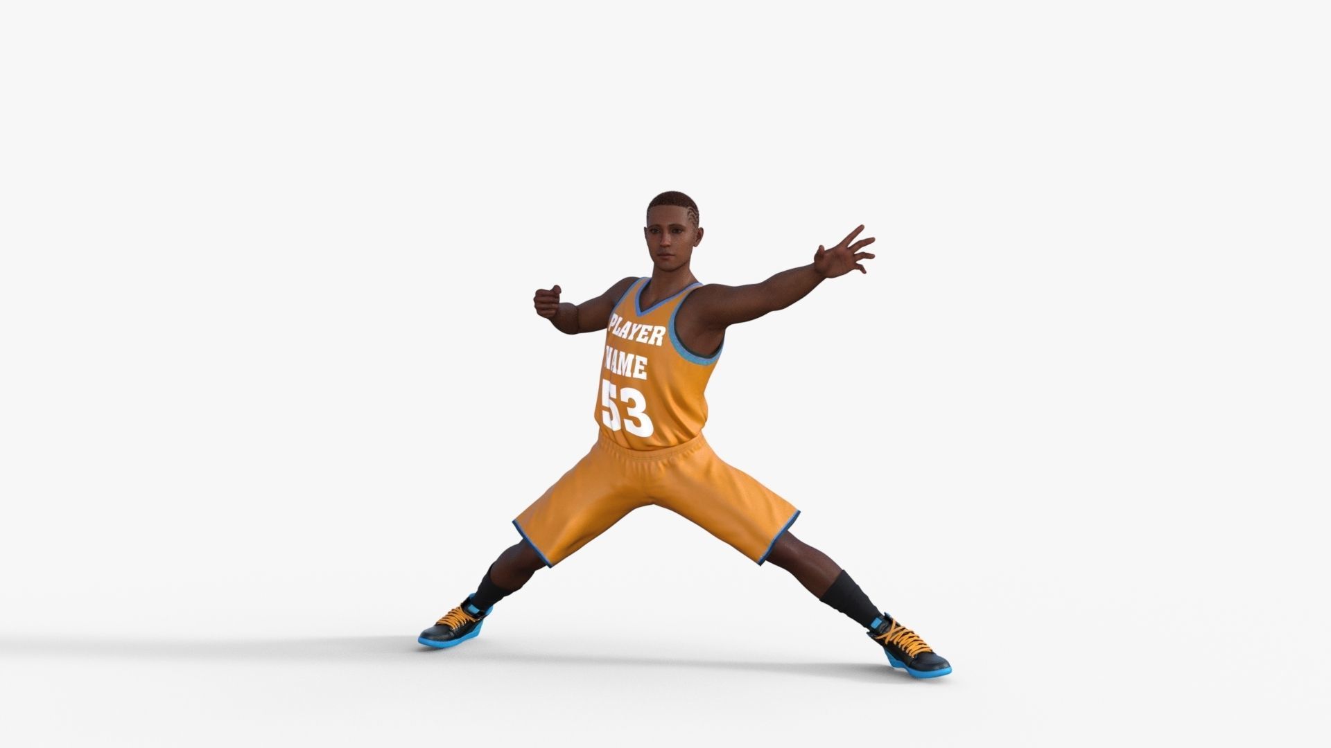 Realistic Basketball Player Low-poly 3D model_19