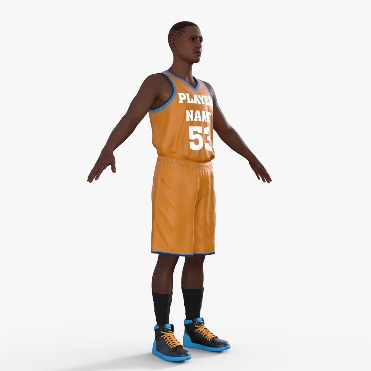 Realistic Basketball Player Low-poly 3D model_7