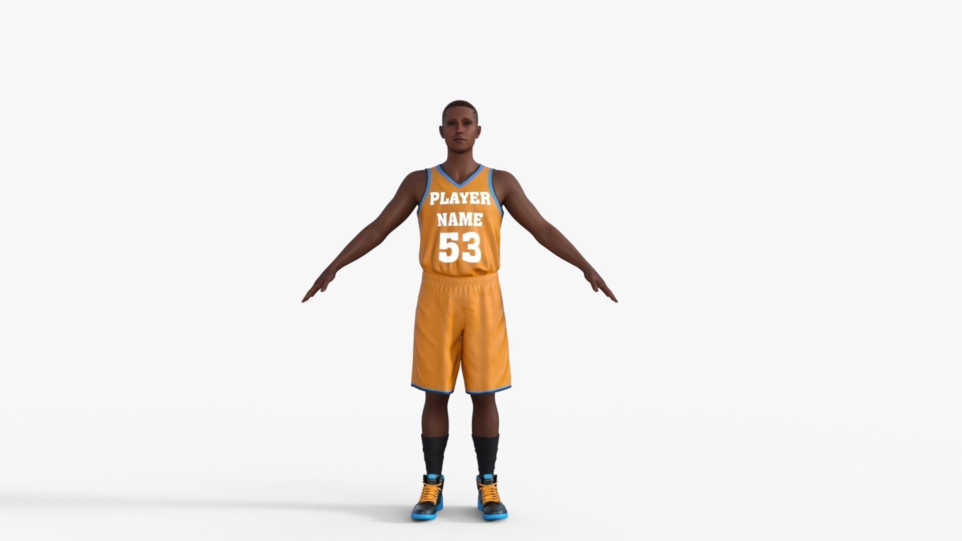 Realistic Basketball Player Low-poly 3D model_30