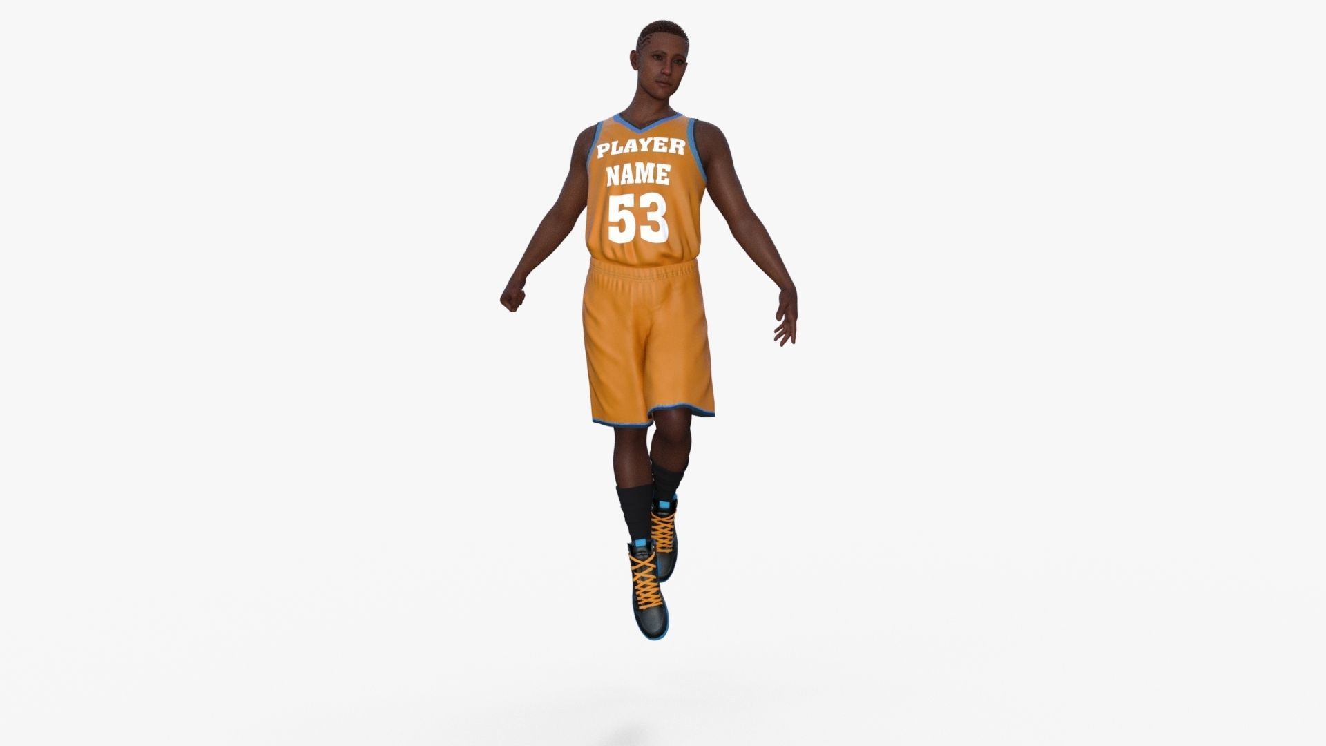 Realistic Basketball Player Low-poly 3D model_17