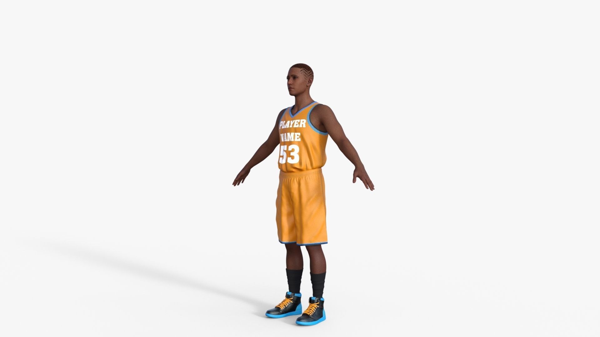 Realistic Basketball Player Low-poly 3D model_22