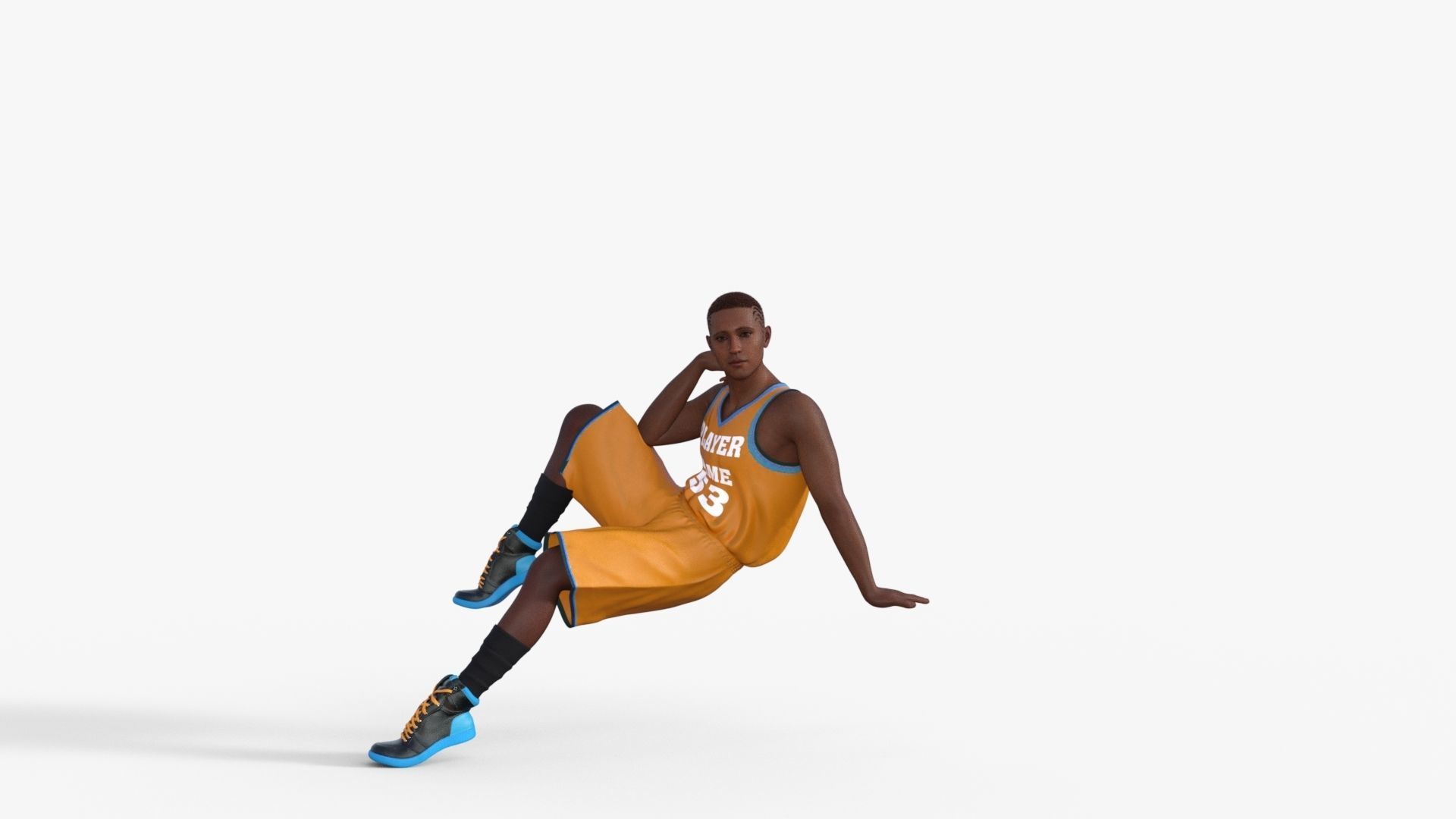 Realistic Basketball Player Low-poly 3D model_15