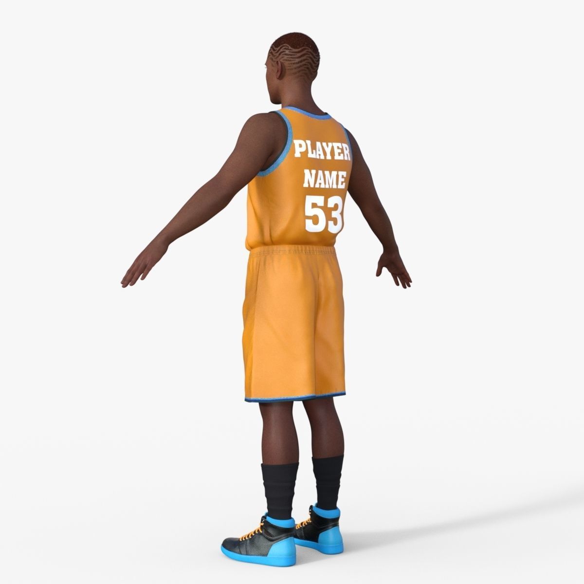 Realistic Basketball Player Low-poly 3D model_11