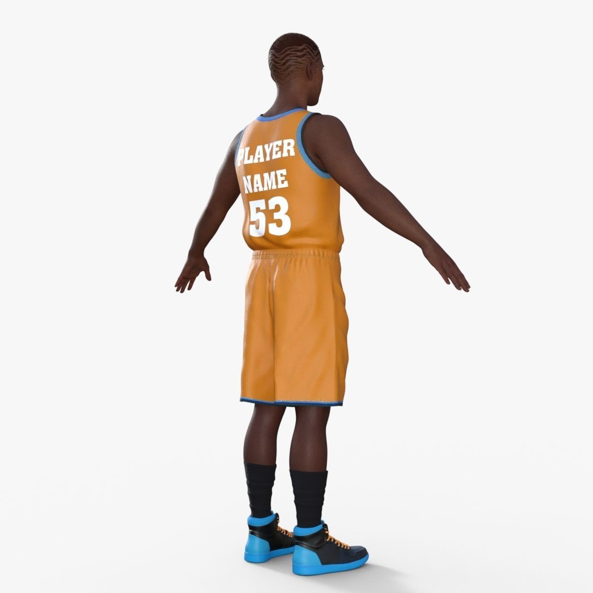 Realistic Basketball Player Low-poly 3D model_5