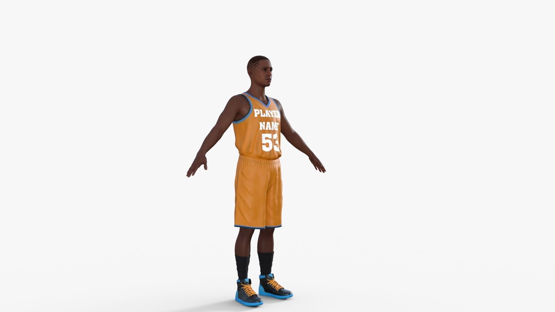 Realistic Basketball Player Low-poly 3D model_28