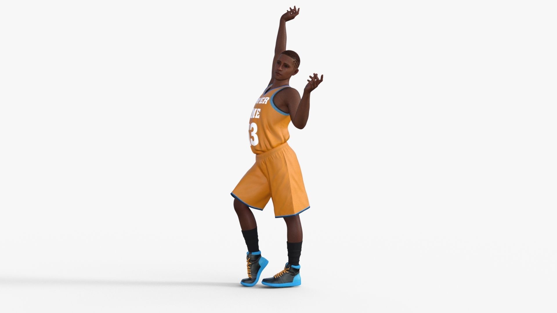 Realistic Basketball Player Low-poly 3D model_13